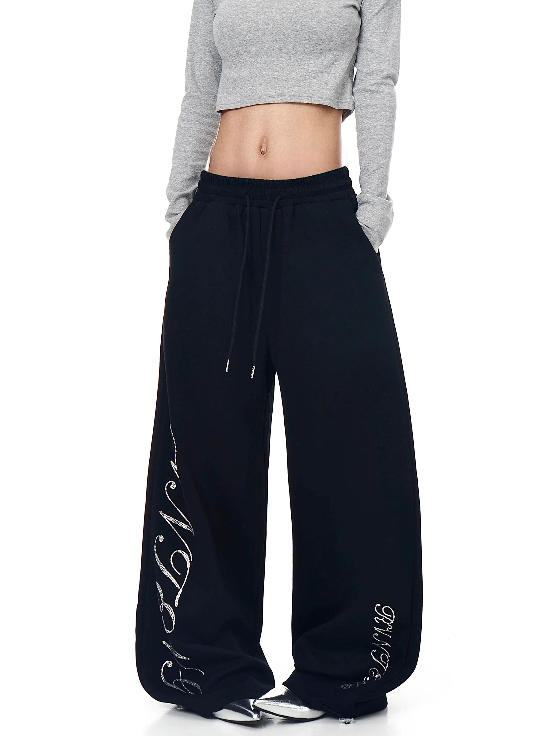 Say It Later Curve Pants – Black Crystal