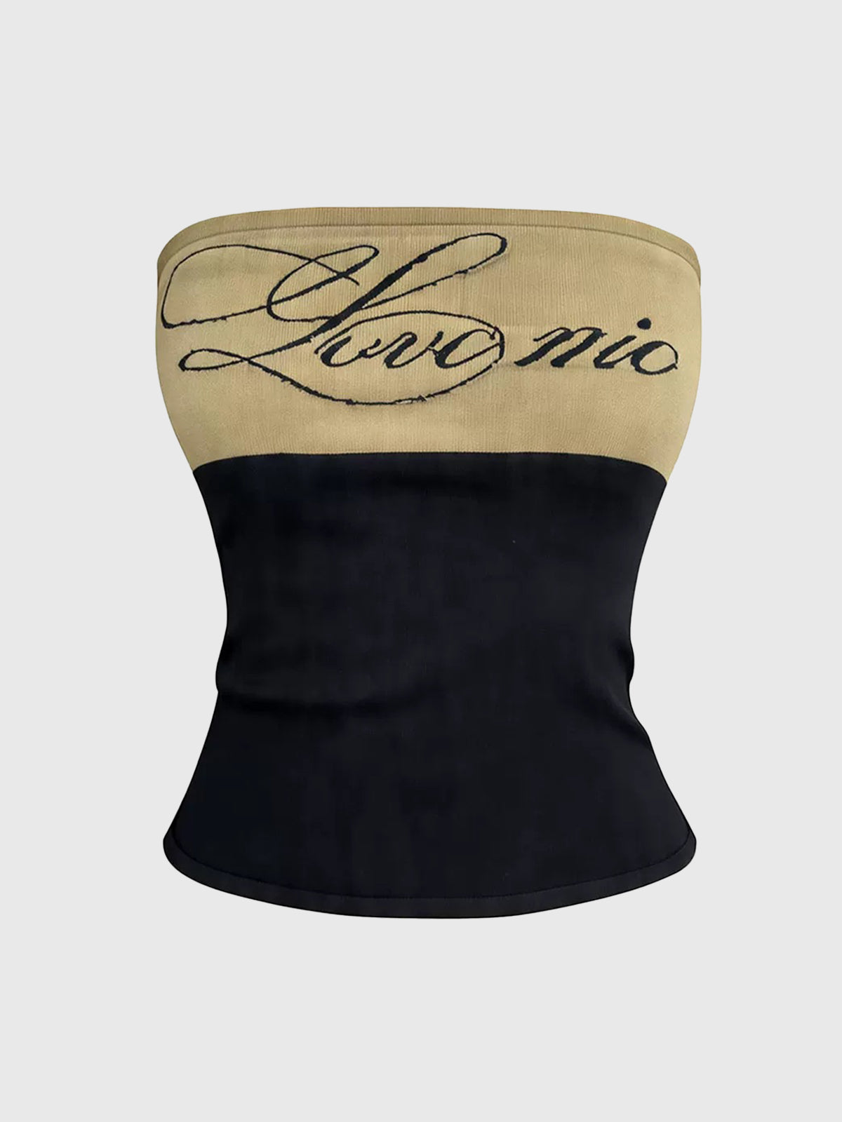 Brick Lane Skimming Letter Tube Top - Black