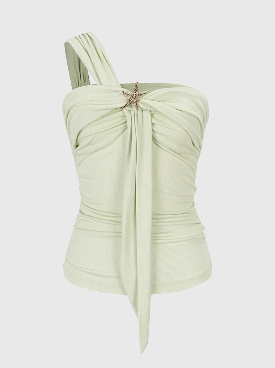 Brick Lane Skimming Star Asymmetric Top - Green