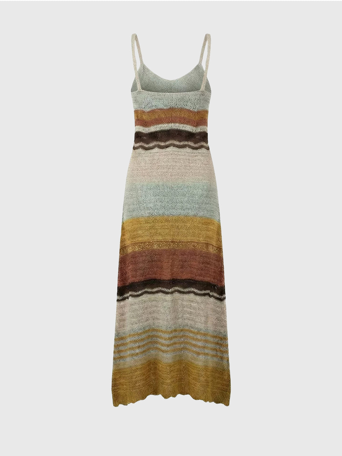 Brick Lane Draped Stripe Maxi Dress - Brown