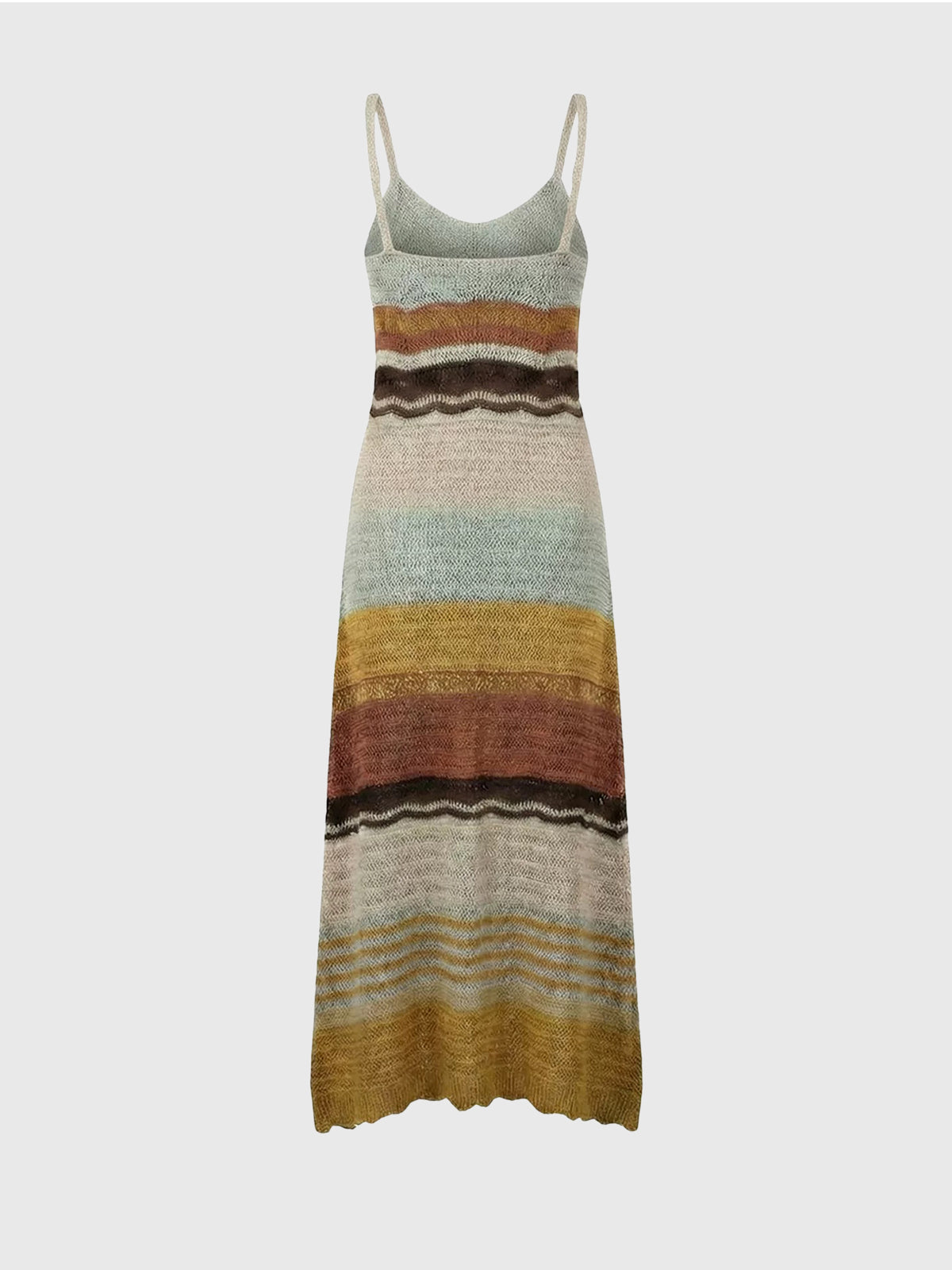 Brick Lane Draped Stripe Maxi Dress - Brown