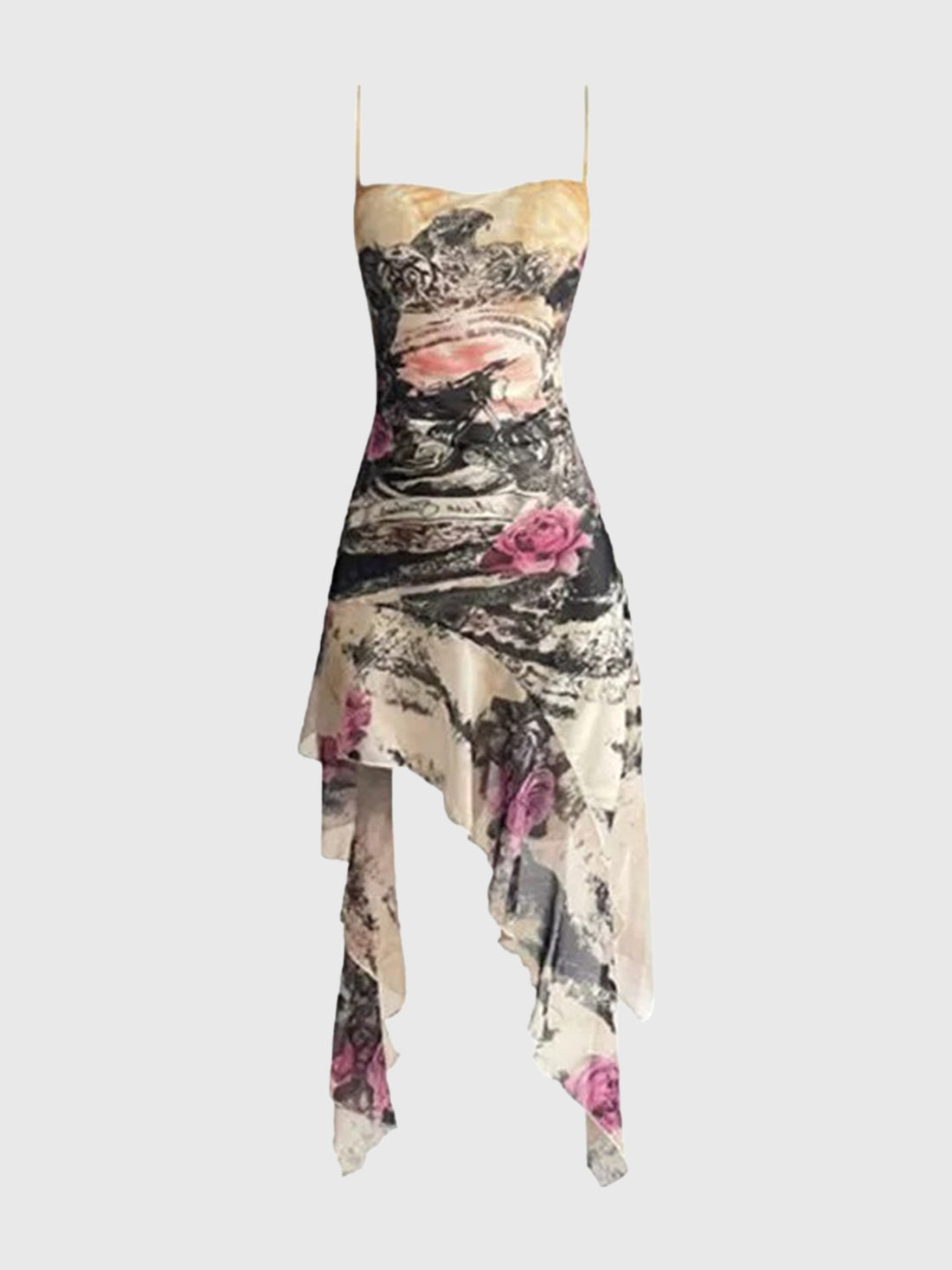Brick Lane Skimming Flowers Dress - Multicolor