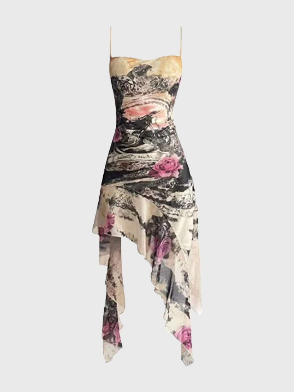 Brick Lane Skimming Flowers Dress - Multicolor