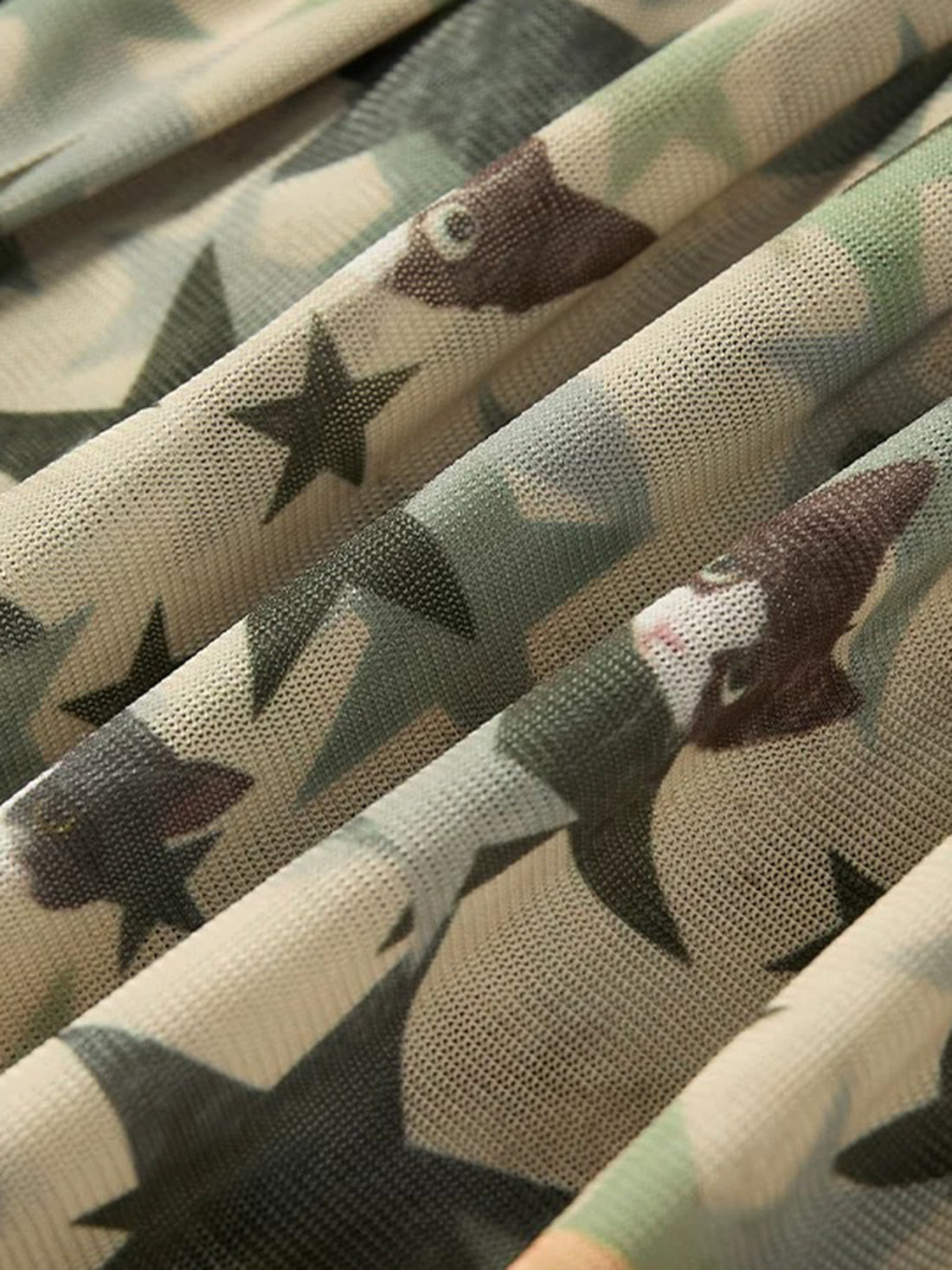Brick Lane A-line Camouflage Skirt - Green