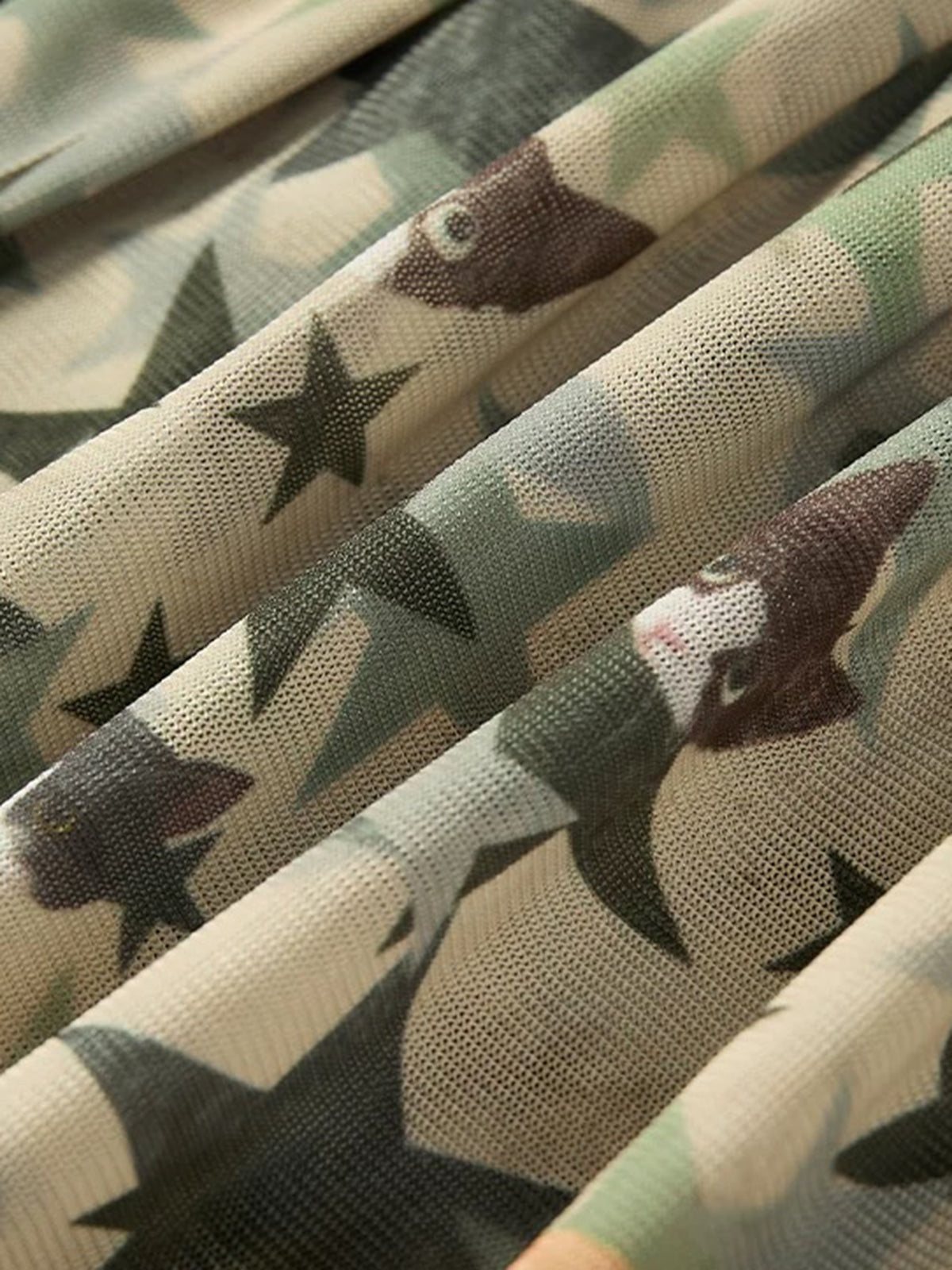 Brick Lane A-line Camouflage Skirt - Green