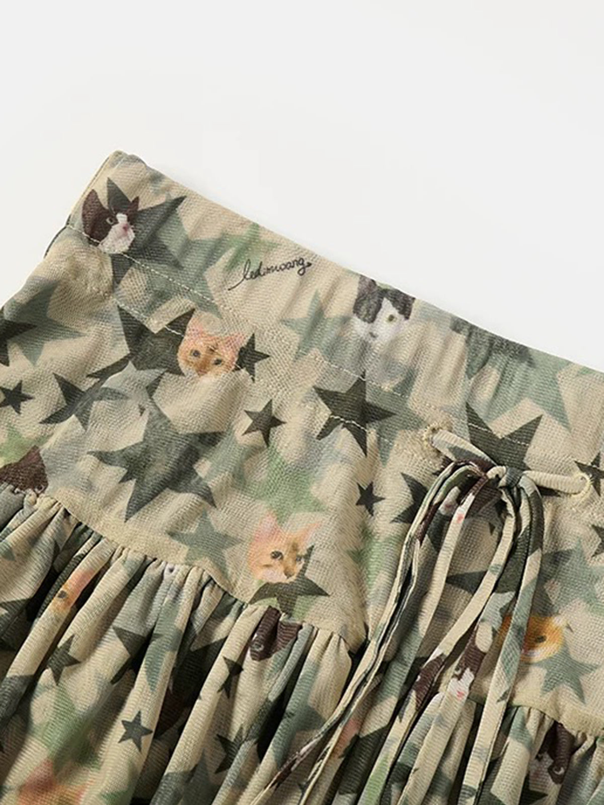Brick Lane A-line Camouflage Skirt - Green