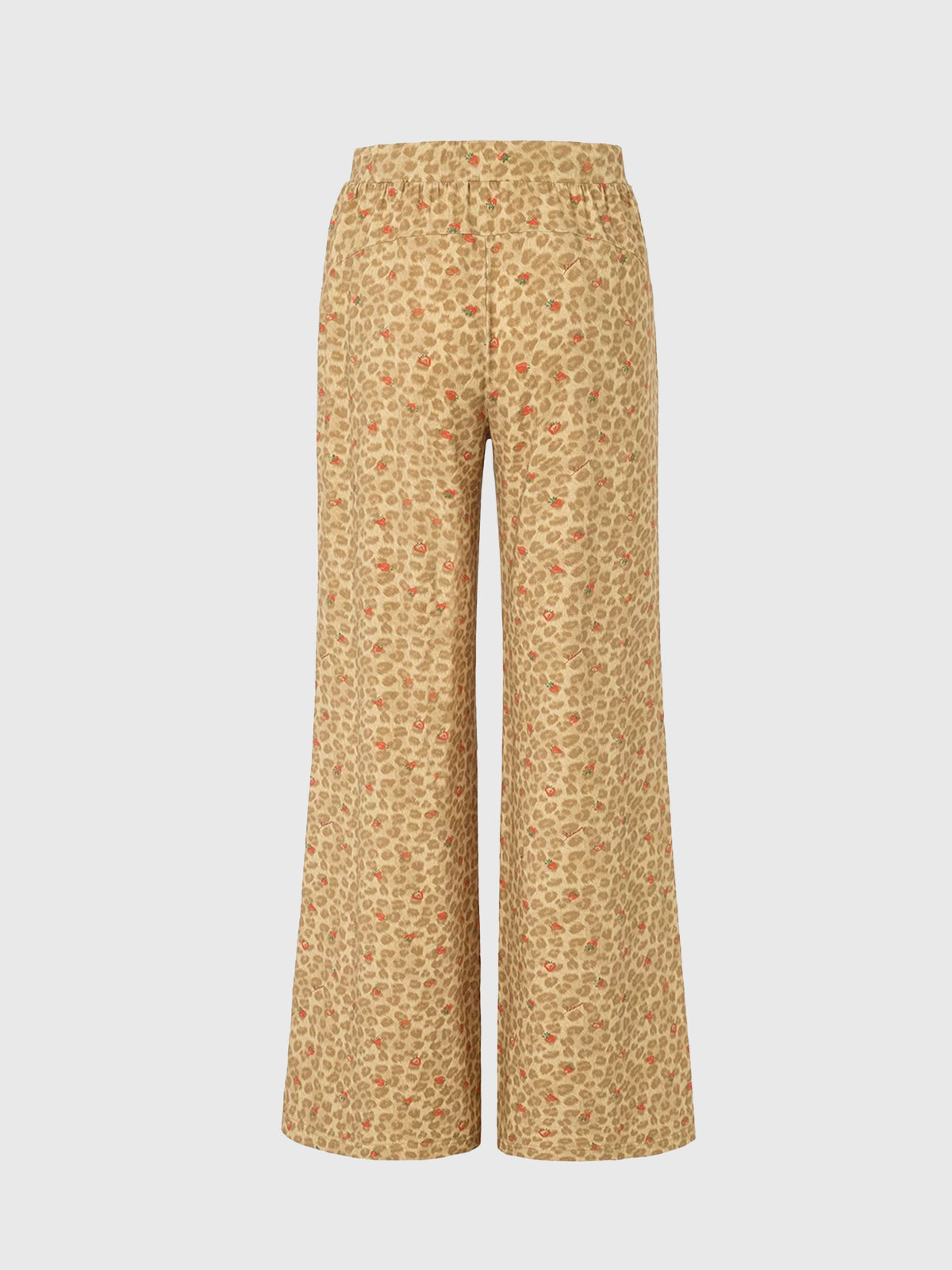 Brick Lane Wide-leg Contrast Leopard Pants - Brown
