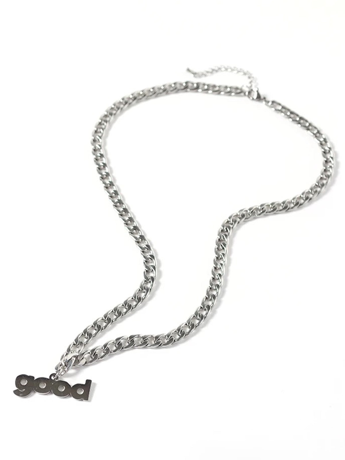 Brick Lane Basic Letter Necklace - Silver