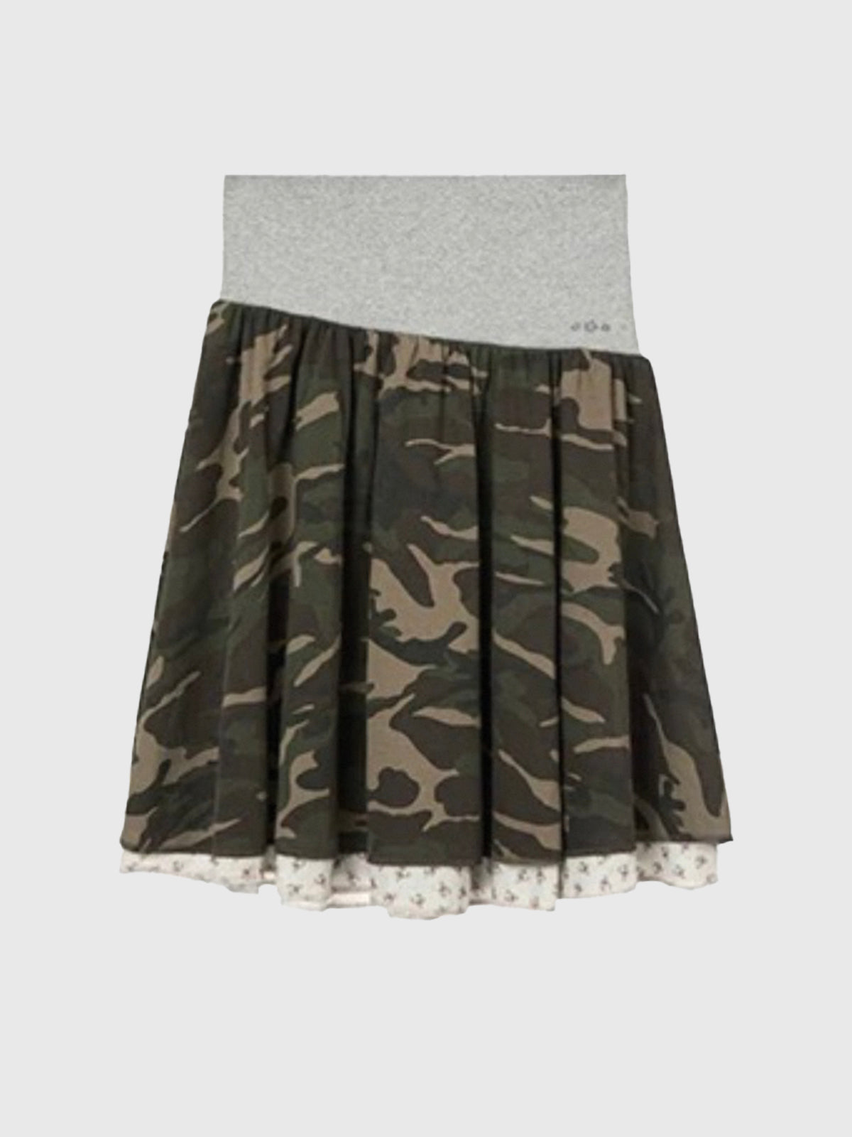 Brick Lane Layered-look Camouflage Skirt - Green