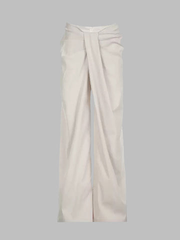 Brick Lane Skimming Wrap Tie Pants - White