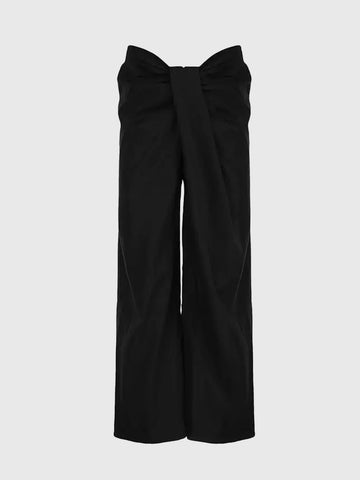 Brick Lane Skimming Wrap Tie Pants - Black