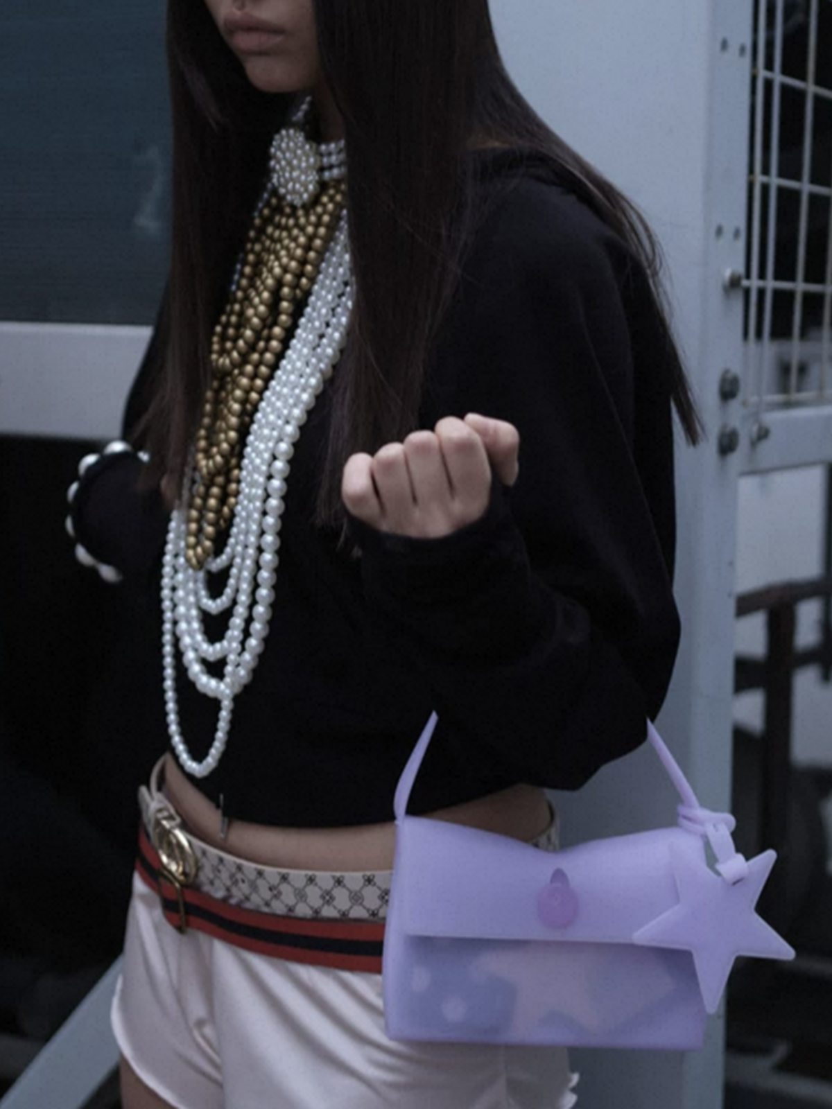 Brick Lane Basic Star Shoulder Bag - Purple