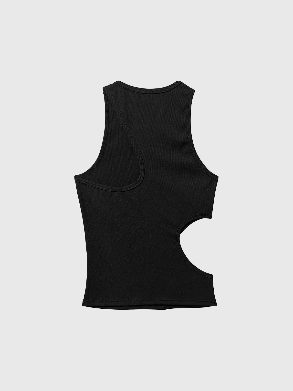 Co-ed Dorm Skimming Cut Out Tank Top - Black