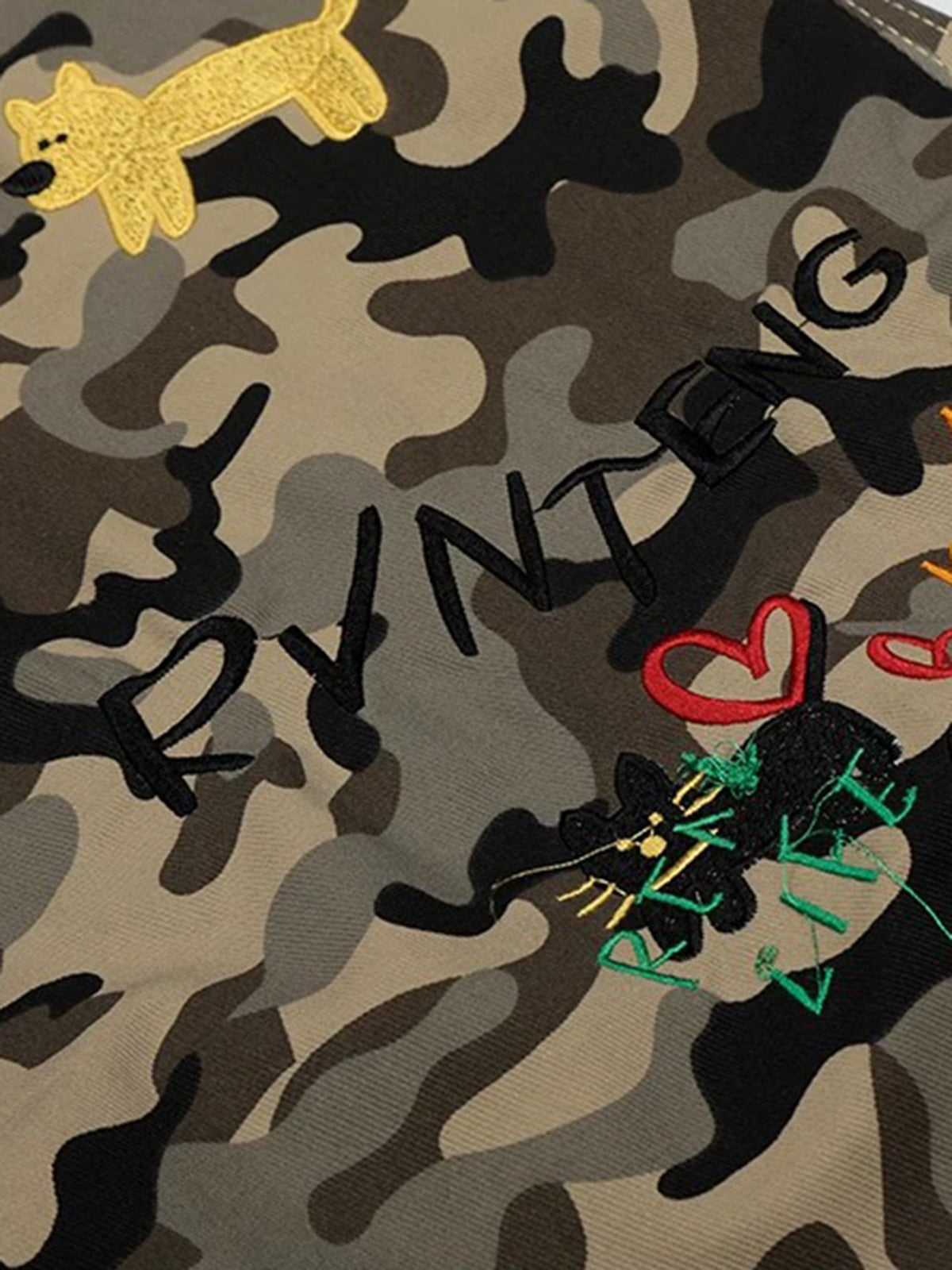 Brick Lane Wide-leg Camouflage Shorts - Green