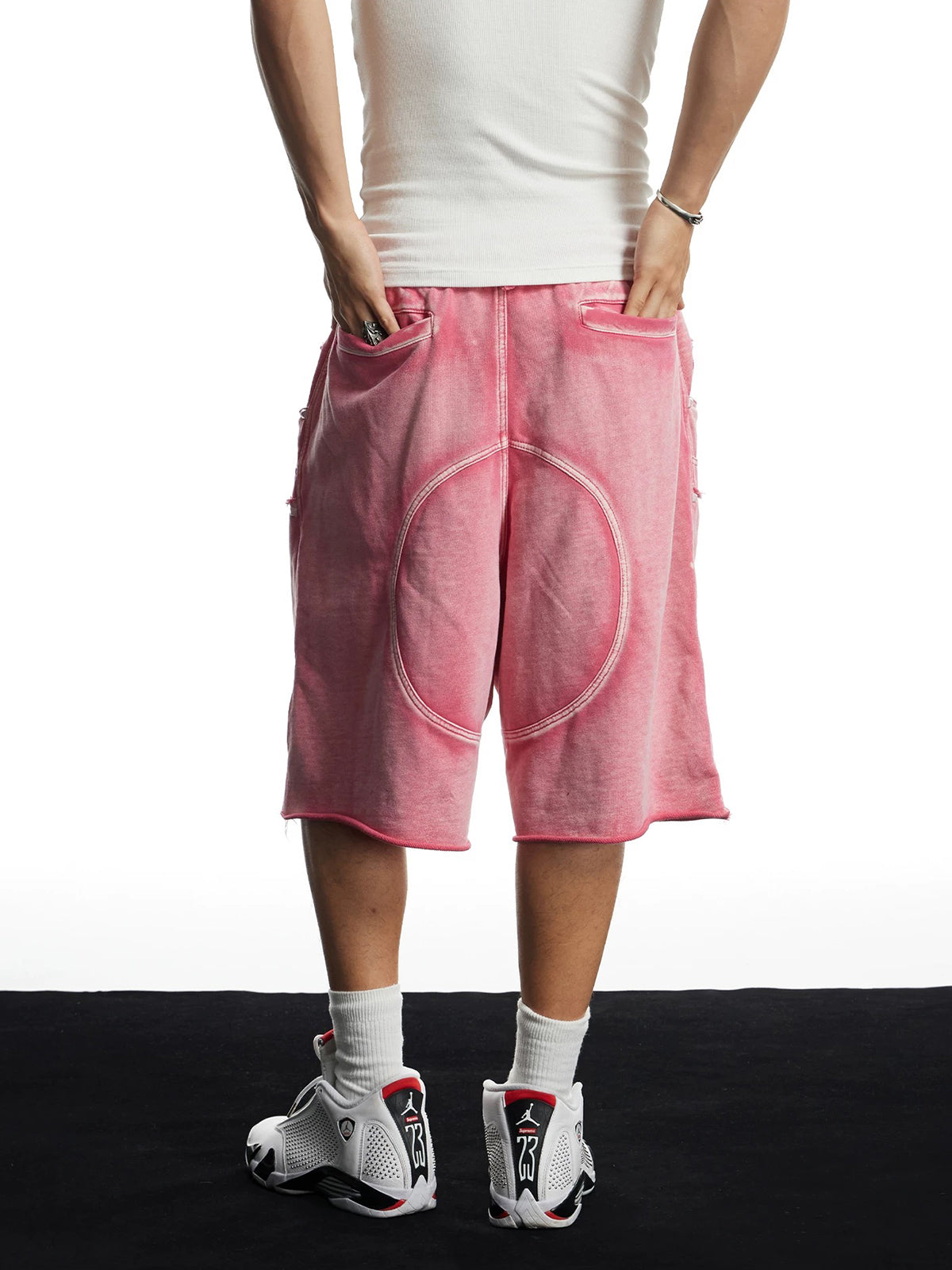 Brick Lane Wide-leg Drawstring Shorts - Pink