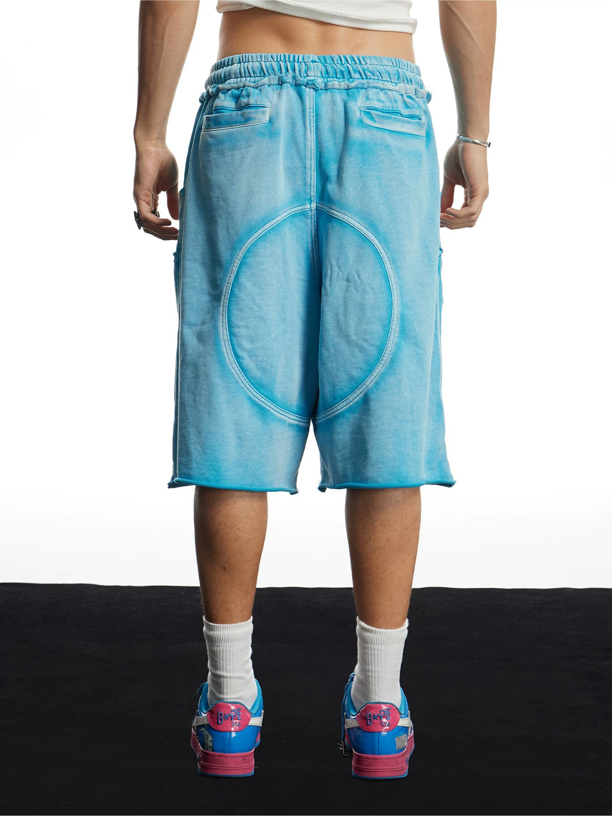 Brick Lane Wide-leg Washed Shorts - Blue