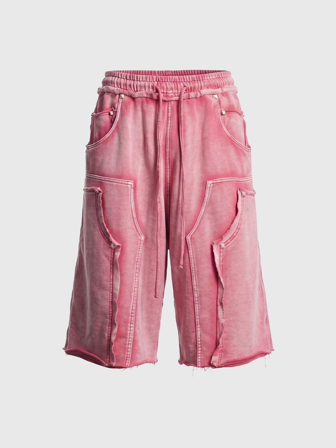 Brick Lane Wide-leg Drawstring Shorts - Pink