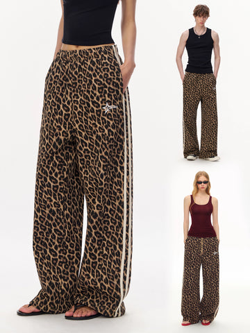 Brick Lane Wide-leg Leopard Print Festival Pants - Brown
