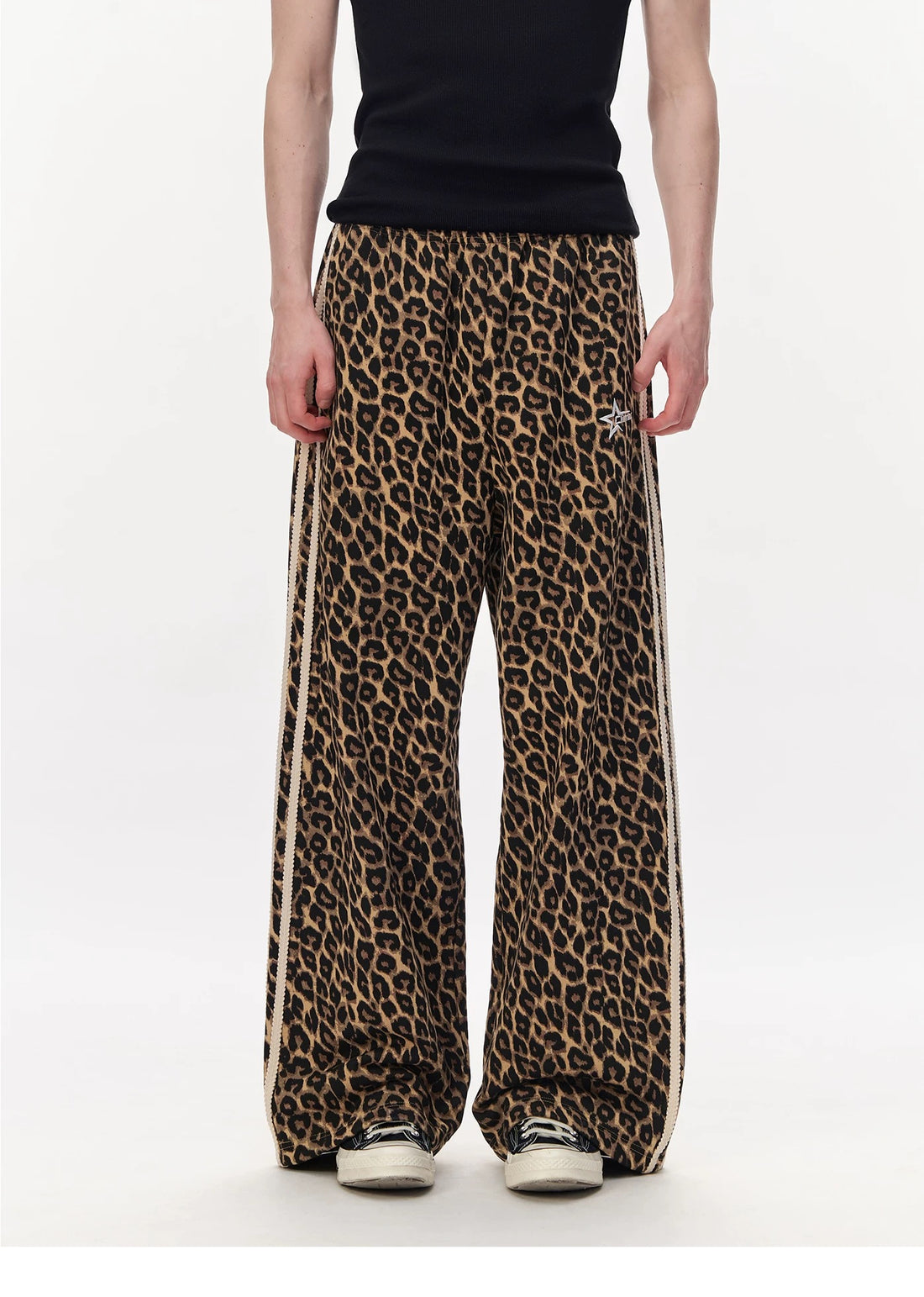 Brick Lane Wide-leg Leopard Print Festival Pants - Brown