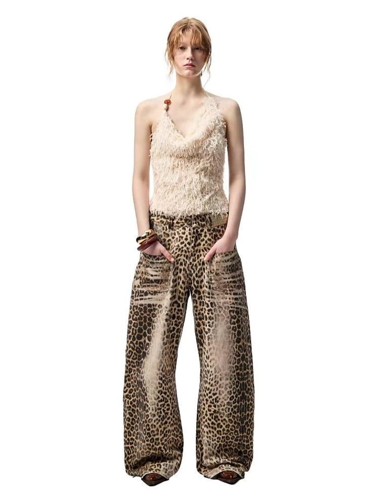 Brick Lane Wide-leg Leopard Print Festival Pants - Golden