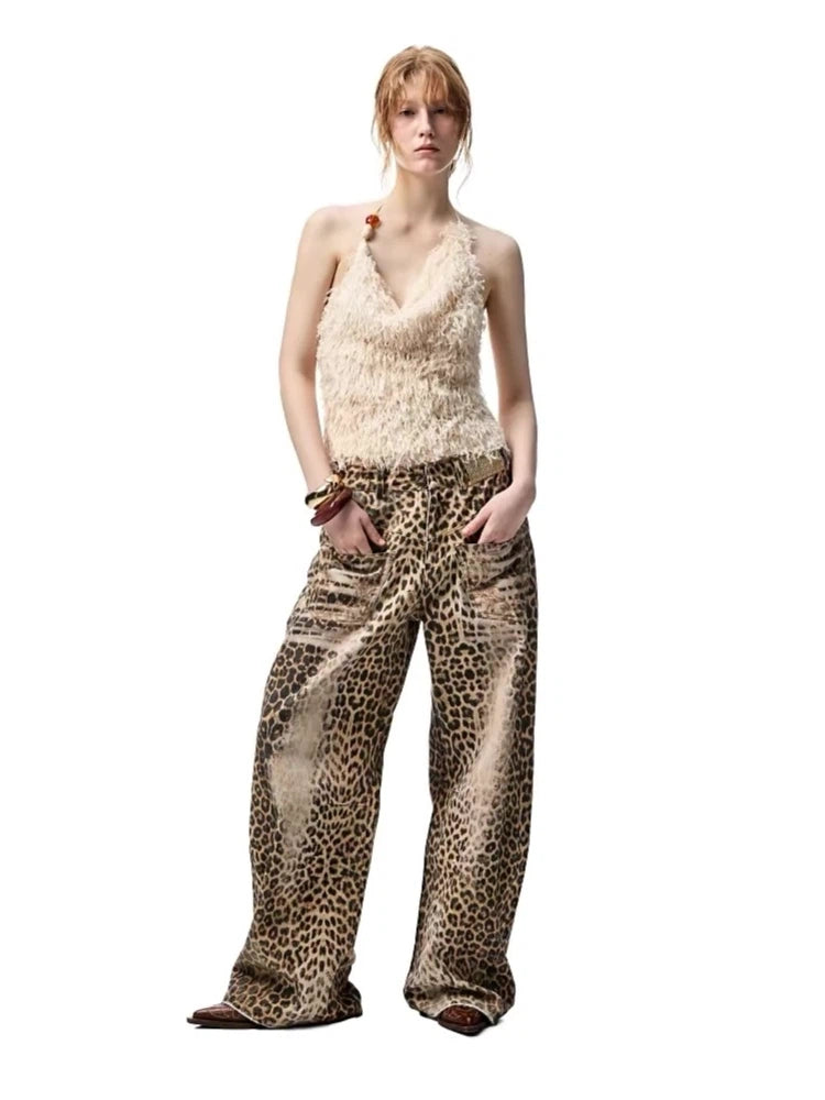 Brick Lane Wide-leg Leopard Print Festival Pants - Golden
