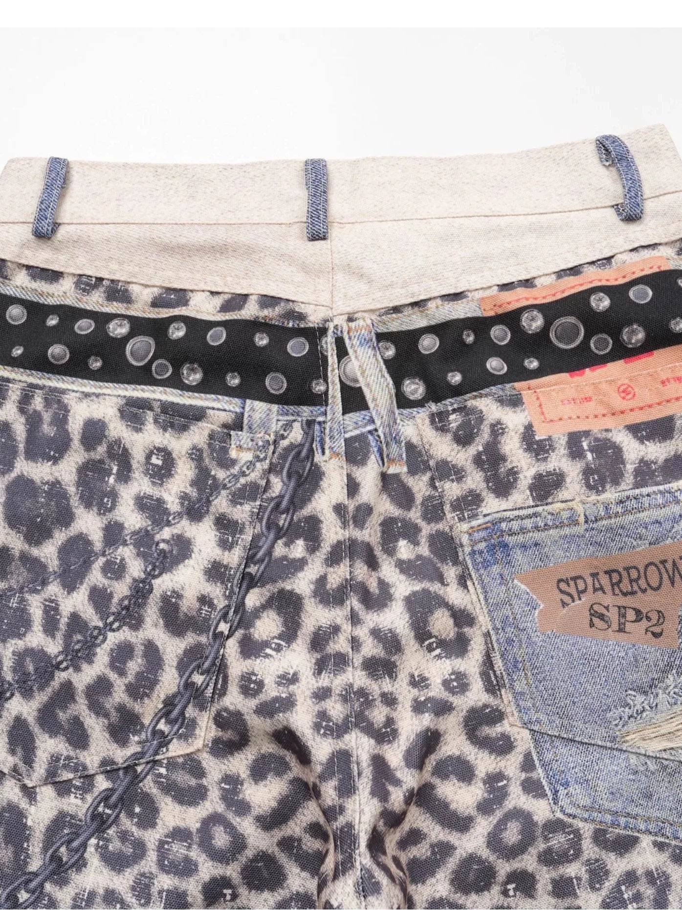 Brick Lane Wide-leg Animal Print Contrast Festival Pants - Grey/Mono