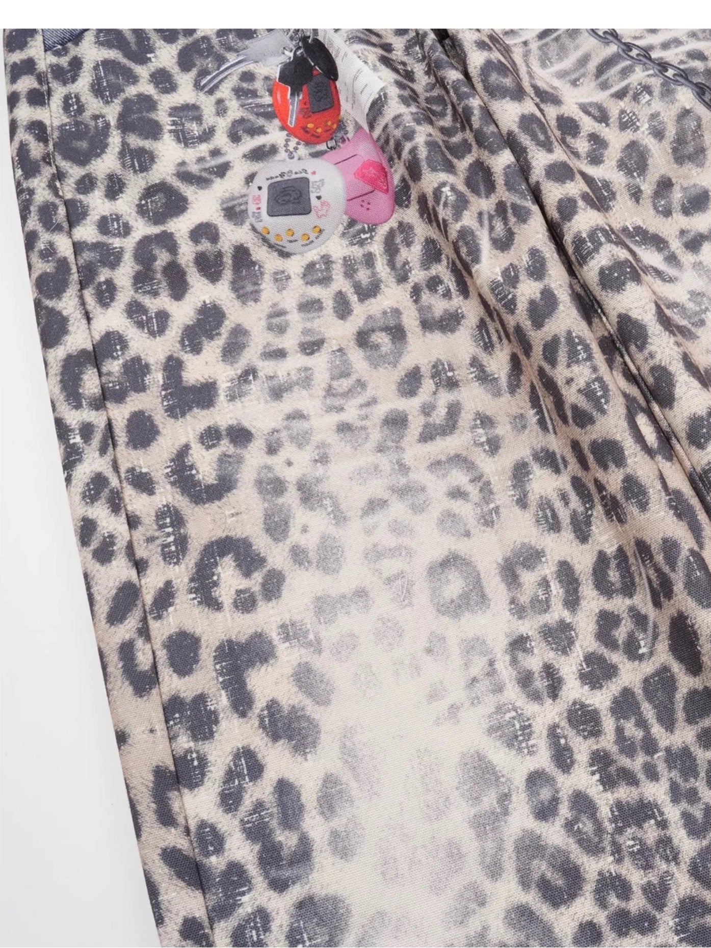 Brick Lane Wide-leg Animal Print Contrast Festival Pants - Grey/Mono