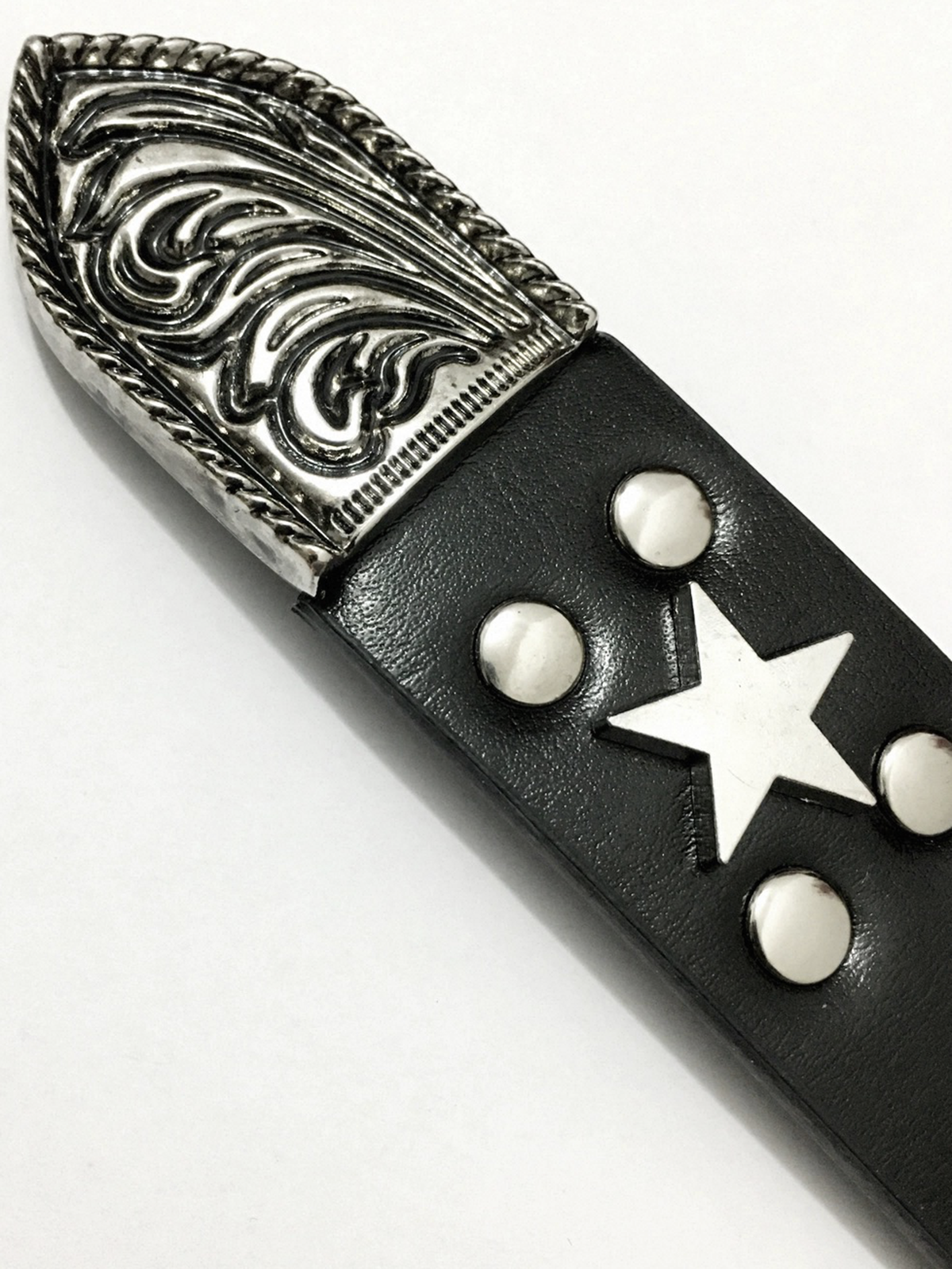Brick Lane Vintage Star Studded Belt - Black