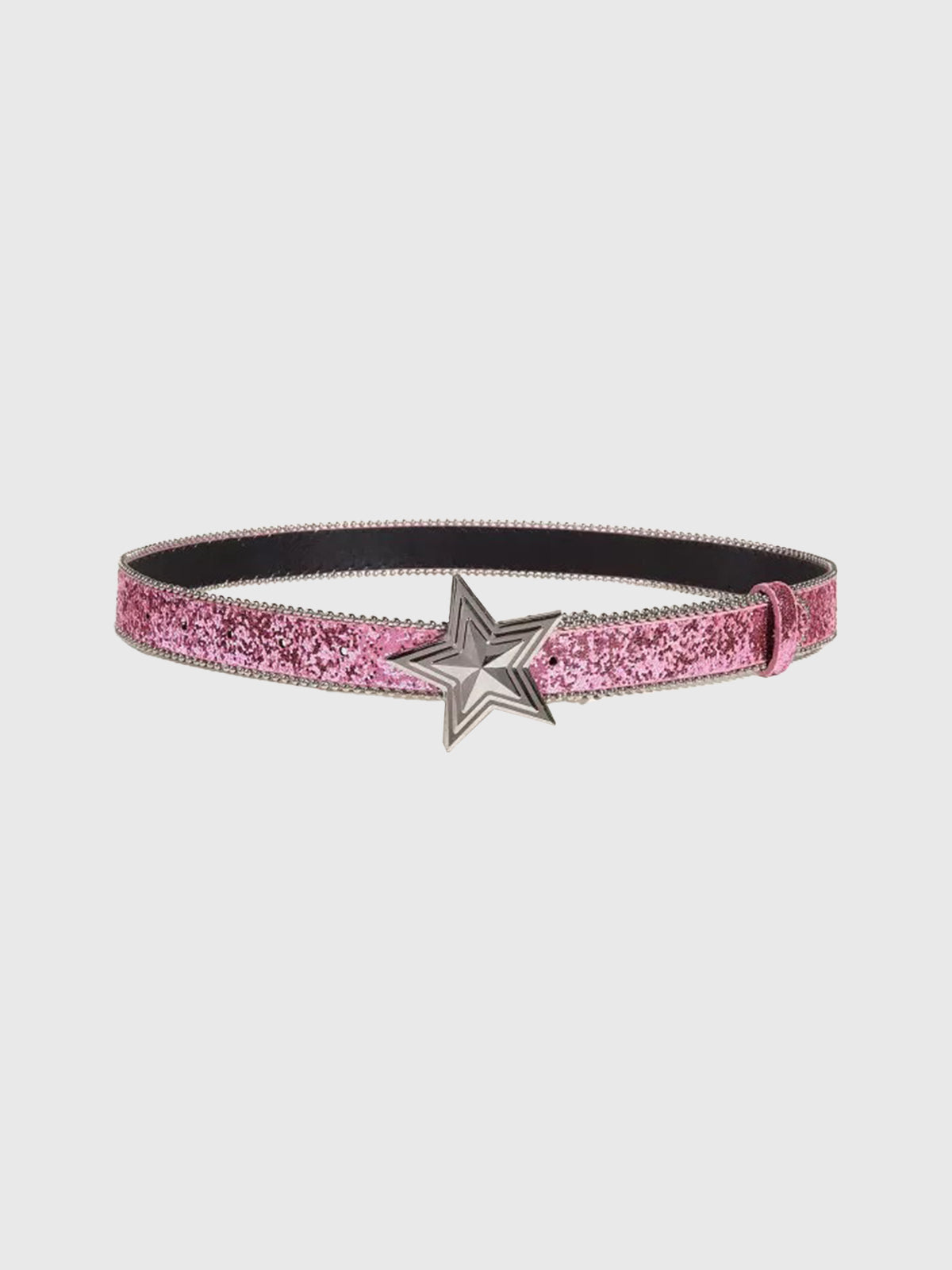 Brick Lane Sequin Star Western Belt - Pink