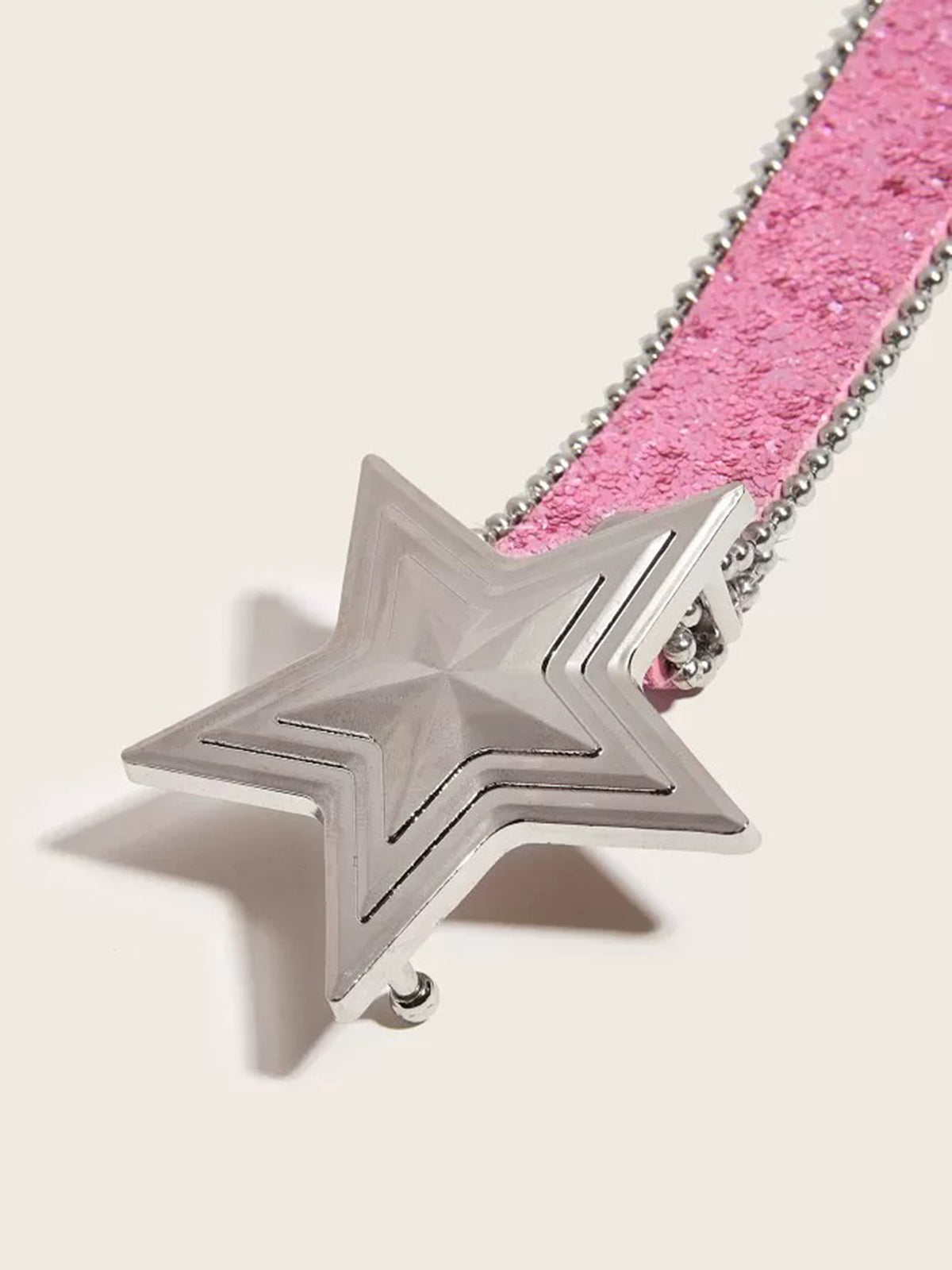 Brick Lane Sequin Star Western Belt - Pink