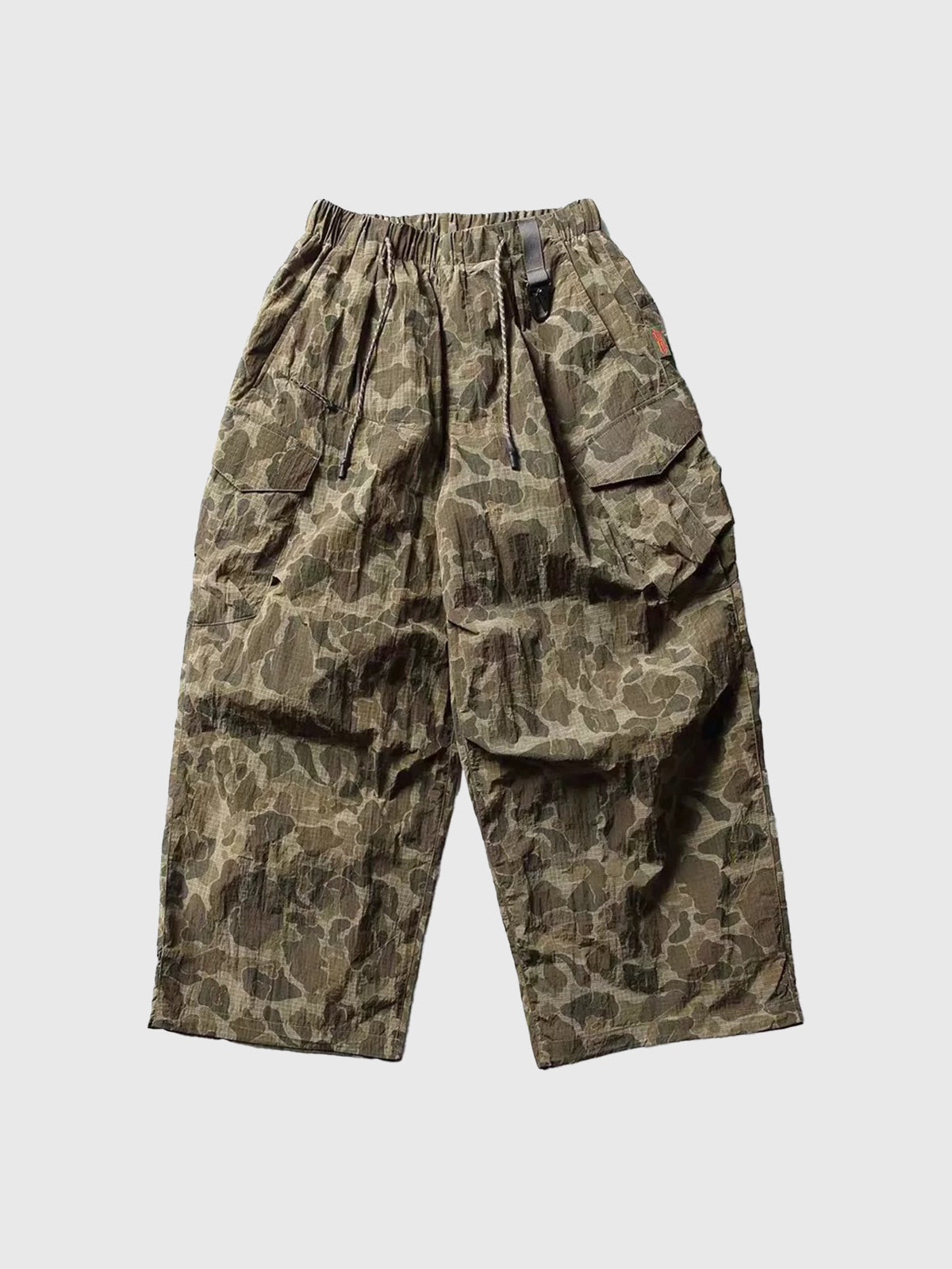 Brick Lane Wide-Leg Camouflage Cargo Shorts - Coffee Camo