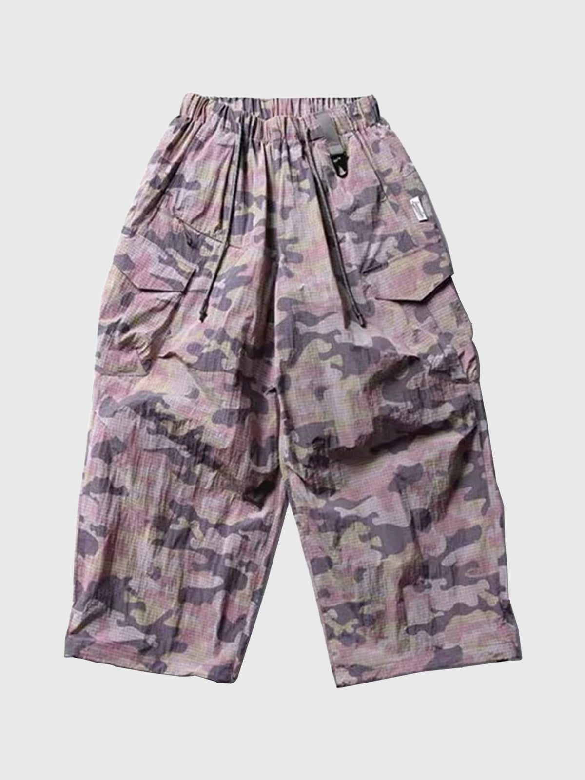 Brick Lane Wide-Leg Camouflage Cargo Shorts - Pink Camo