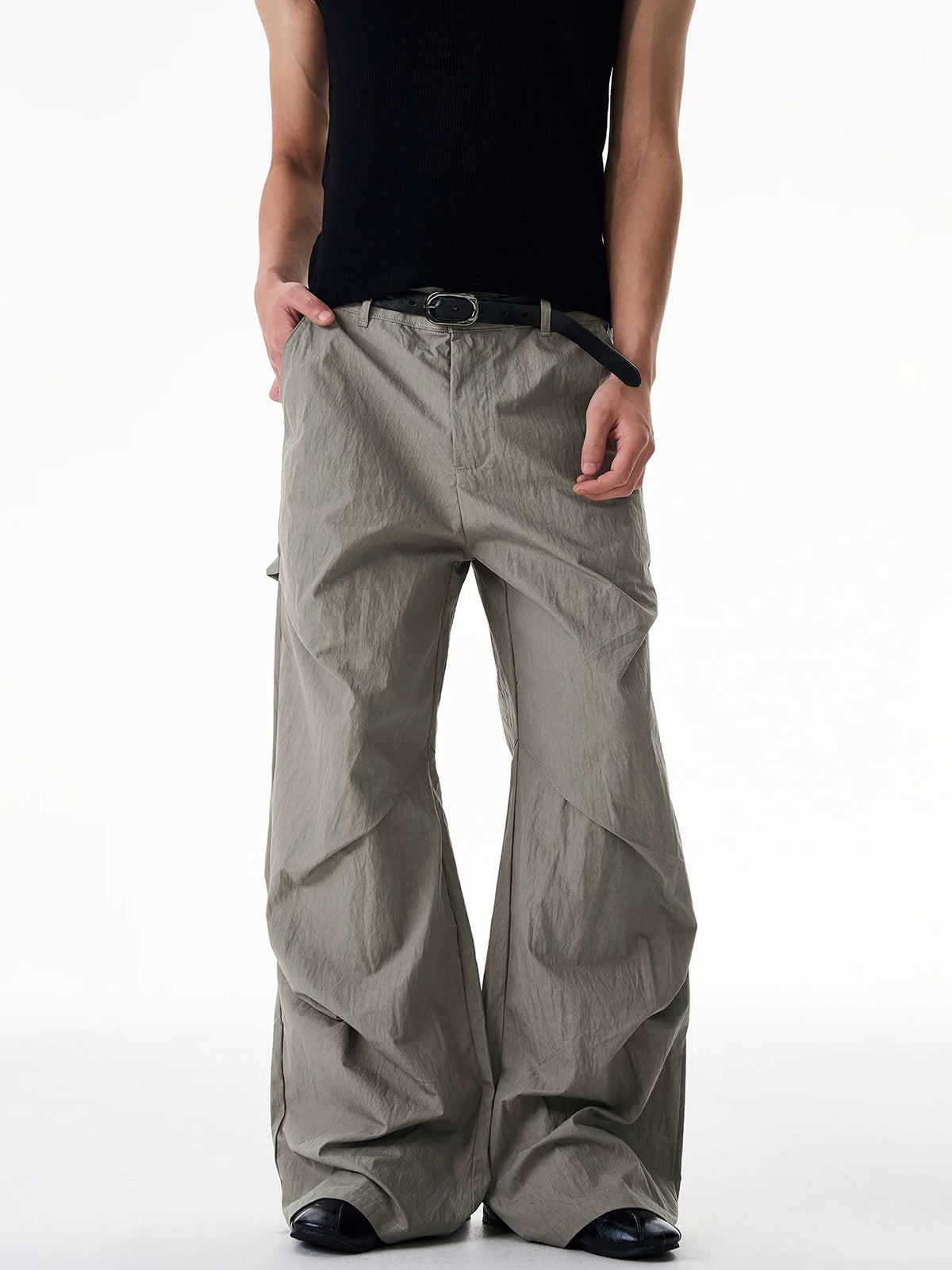 Co-ed Dorm Wide-Leg Slouchy Cargo Pants - Khaki