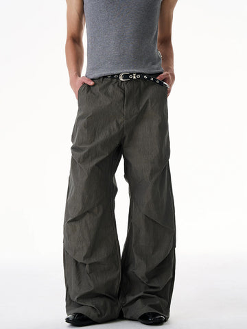 Co-ed Dorm Wide-Leg Slouchy Cargo Pants - Dark Grey