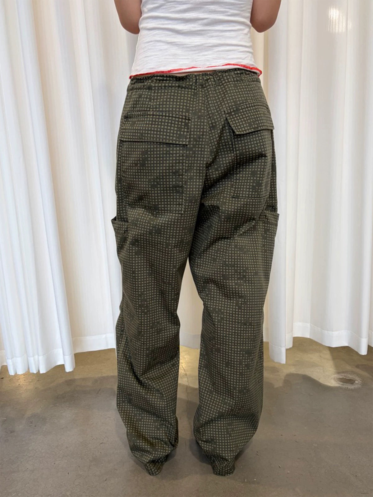 Brick Lane Relaxed Fit Check Plaid Pants - Green Plaid