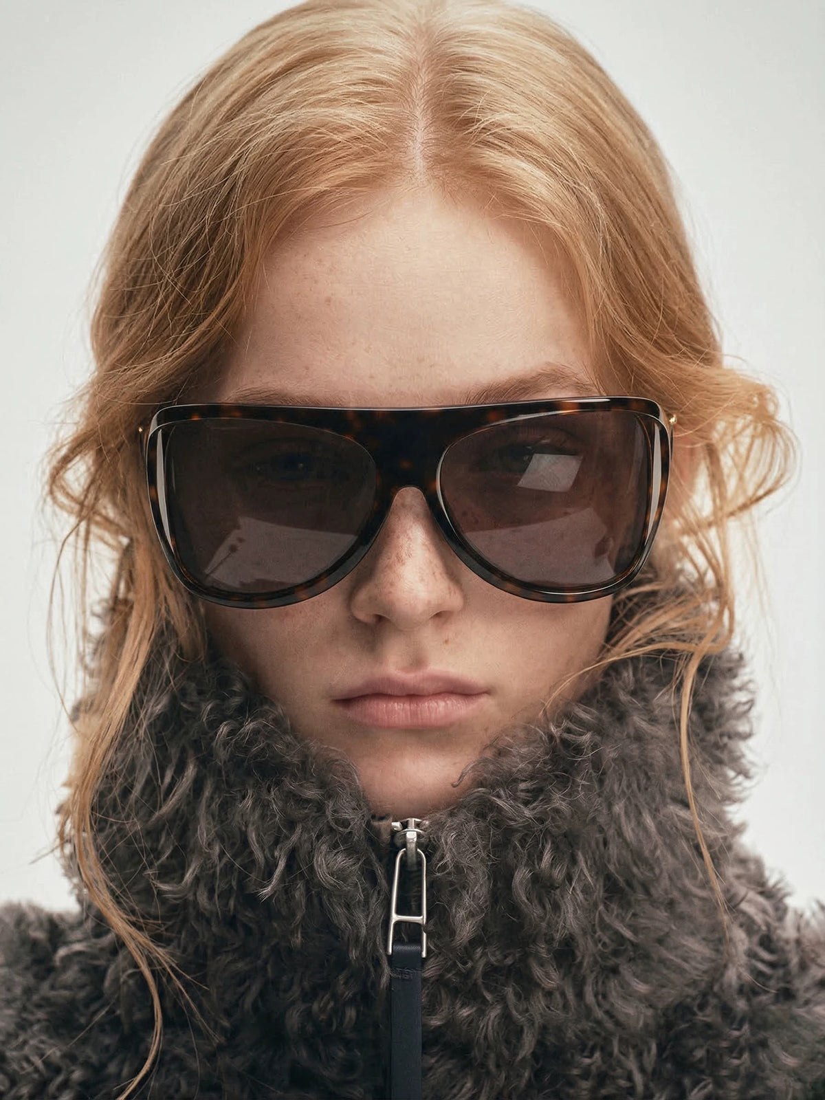 Brick Lane Oversized Shield Wrap-Around Sunglasses - Black