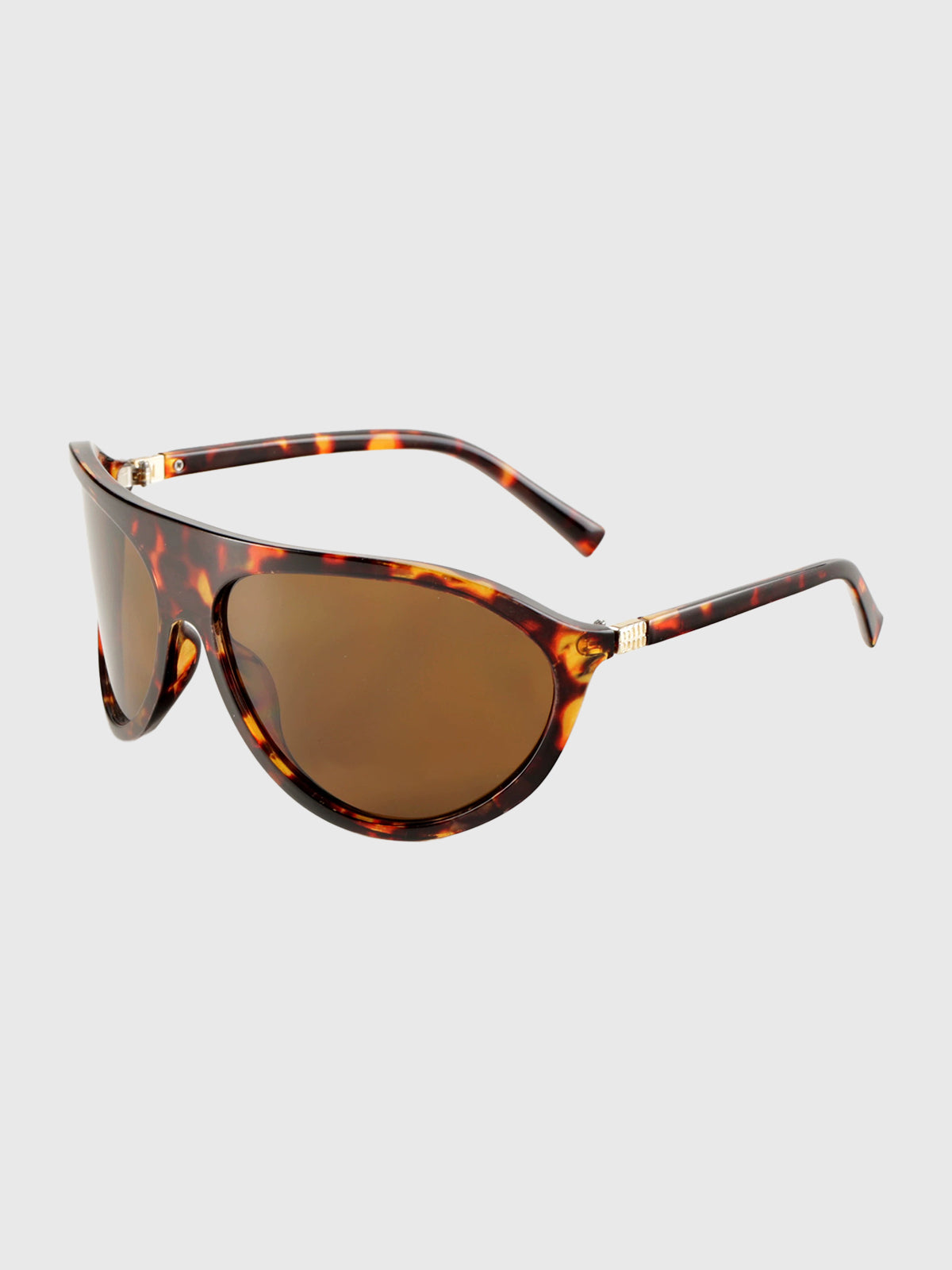 Brick Lane Oversized Shield Wrap-Around Sunglasses - Black