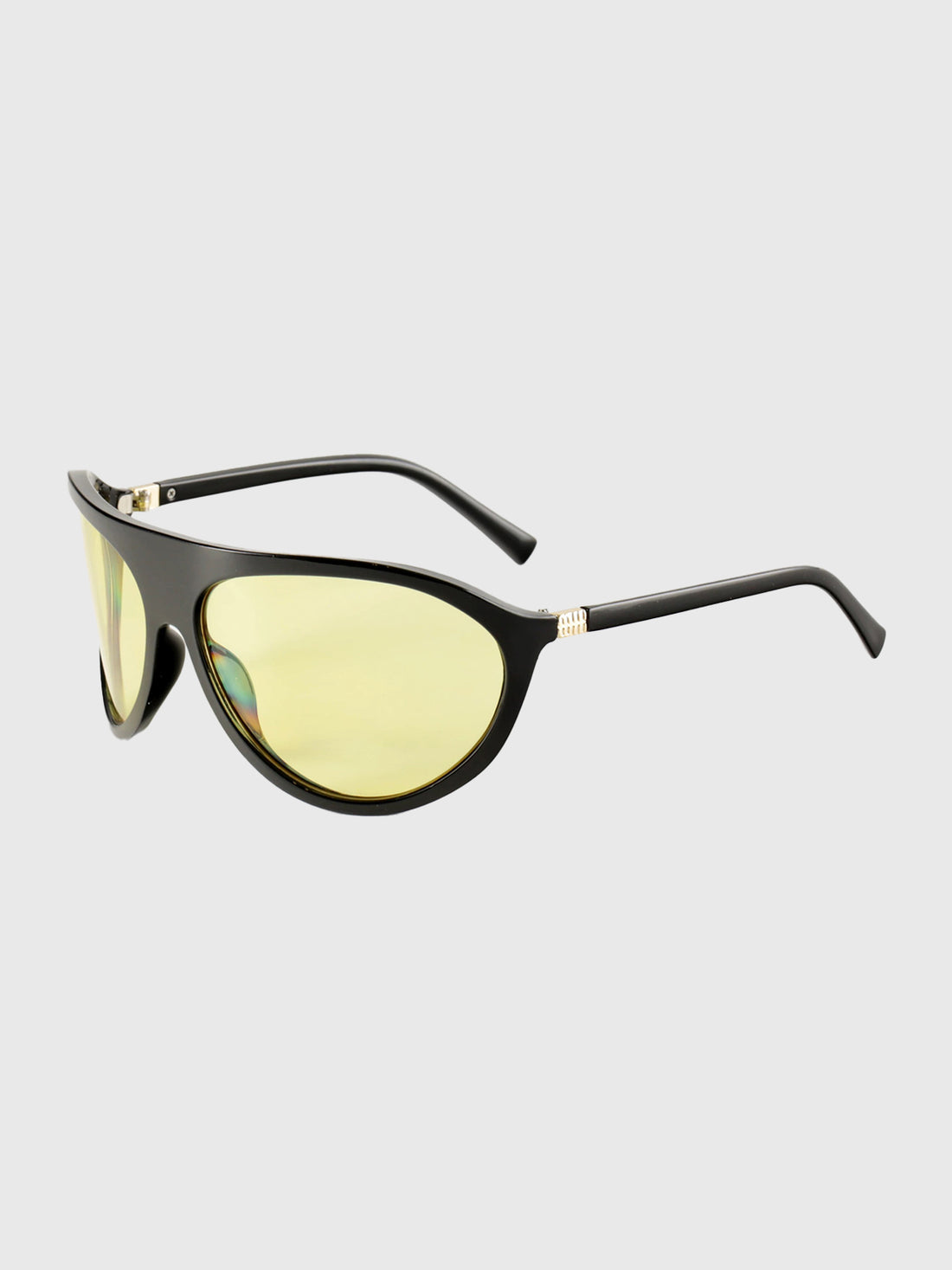 Brick Lane Slim Metal Frame Vintage Sunglasses - Yellow