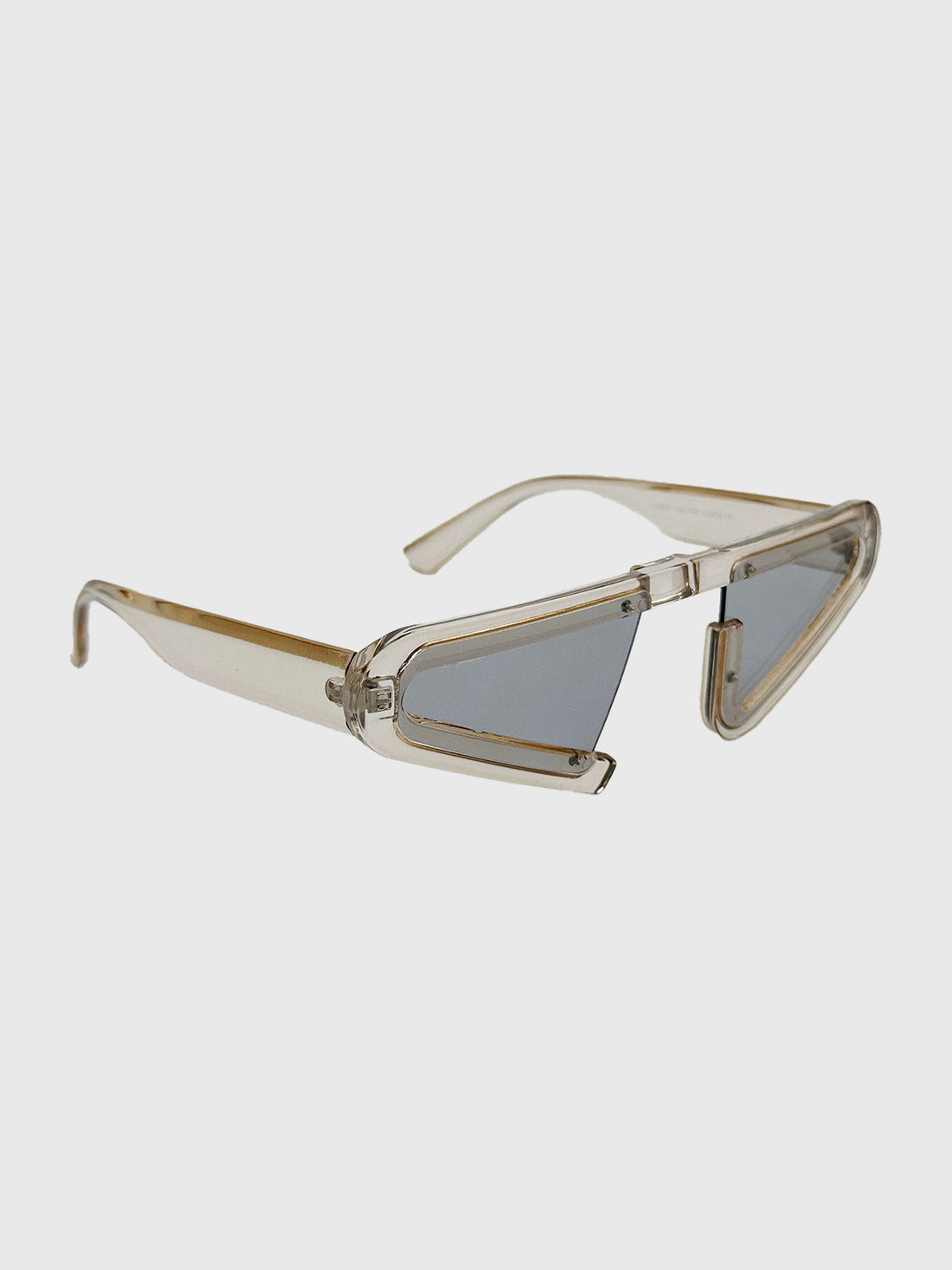 Brick Lane Rimless Futuristic Cat-Eye Sunglasses - Brown