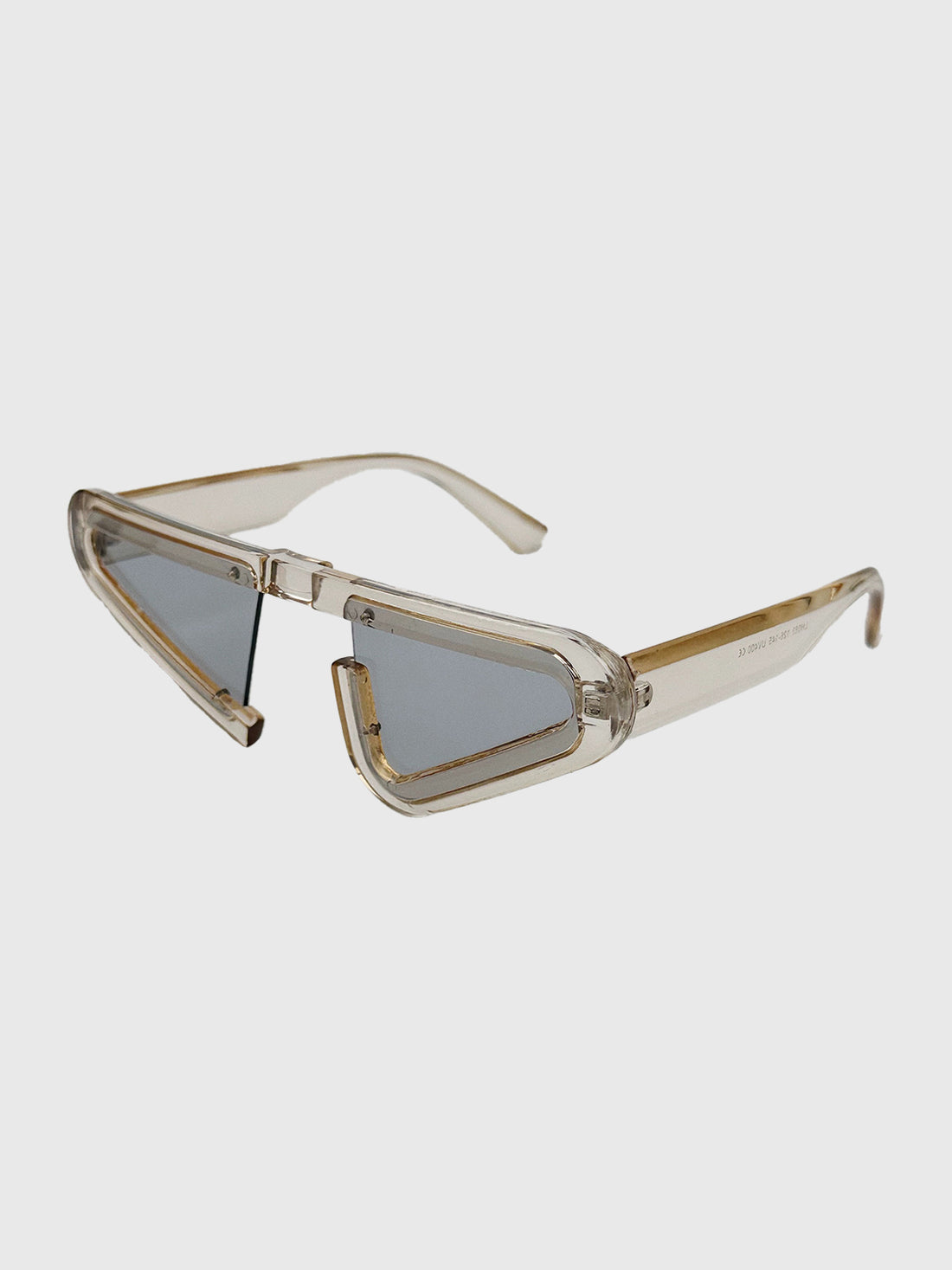 Brick Lane Rimless Futuristic Cat-Eye Sunglasses - Brown