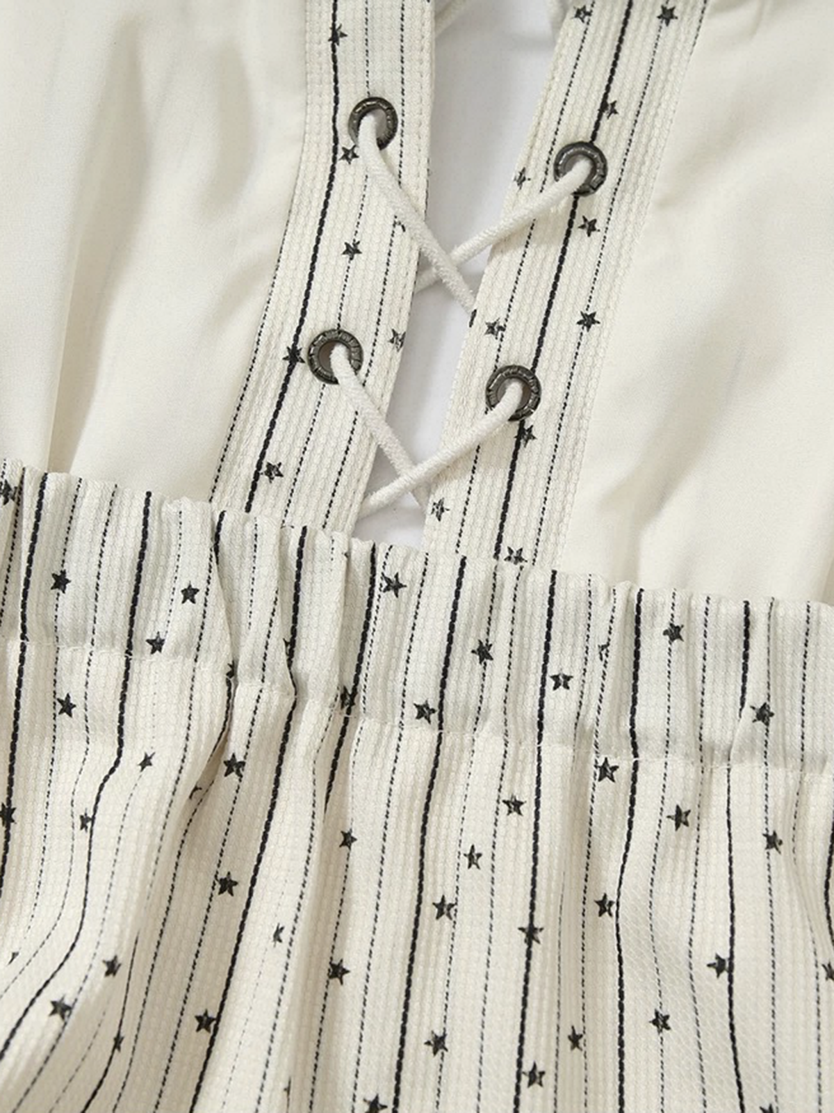 Brick Lane Waist-Defining Stripe Dot Hooded Sleeveless Top - Beige