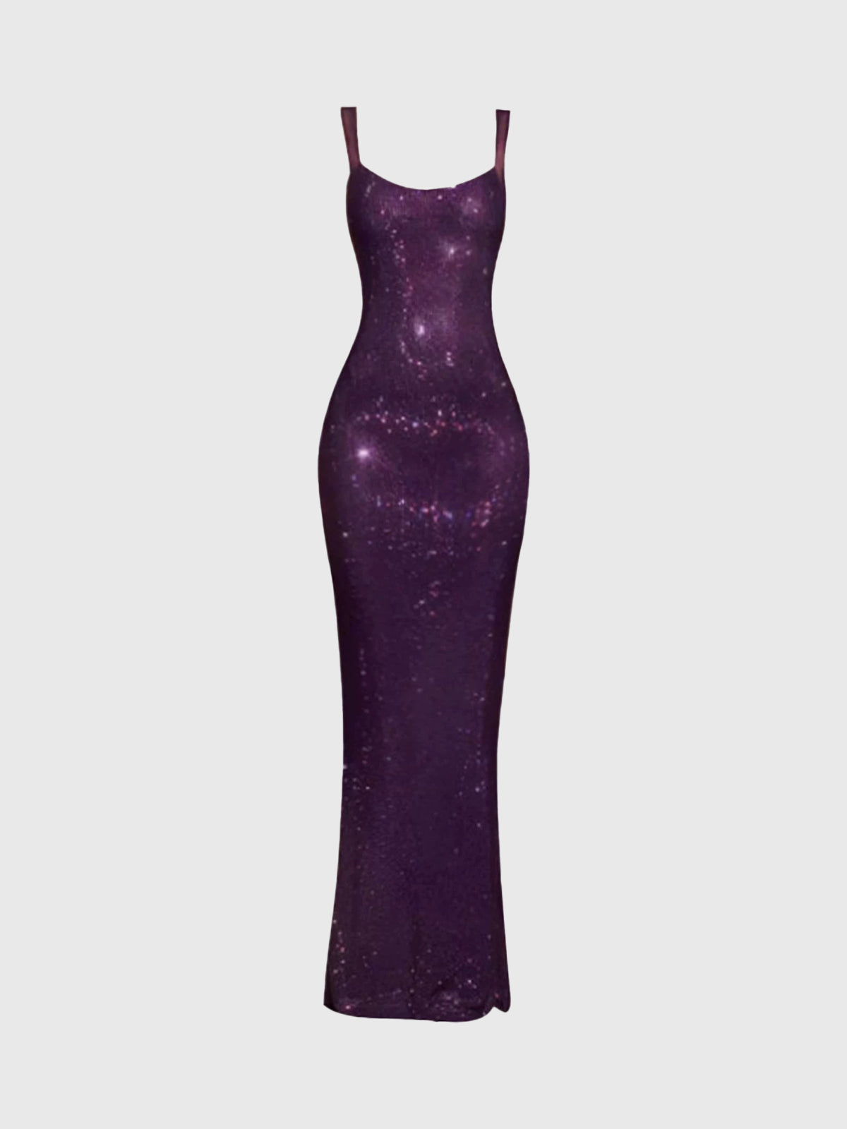 Brick Lane Skimming Cut Out Sequin Backless Maxi Dress - Plum