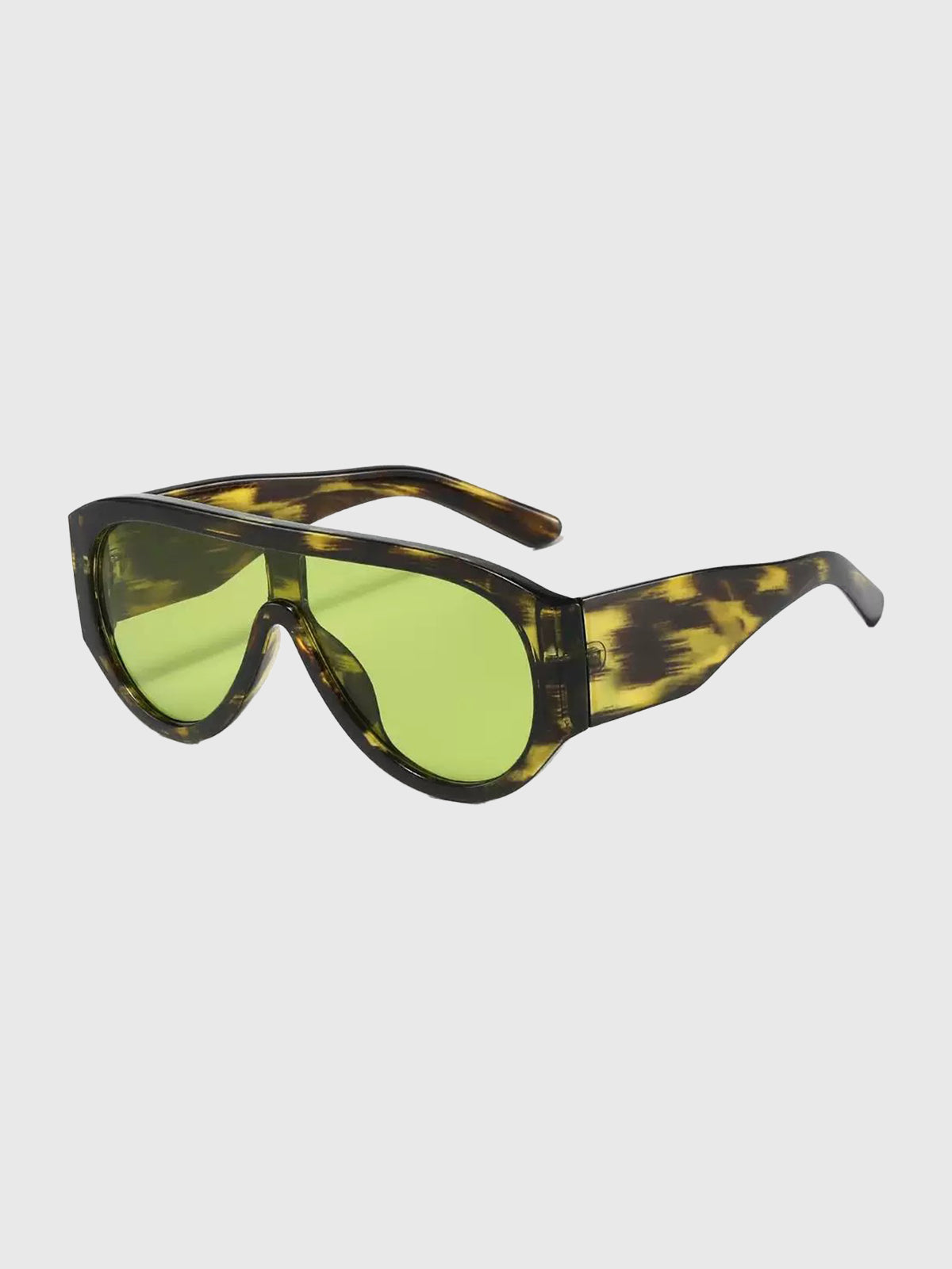 Brick Lane Oversized Tortoiseshell Frame Retro Sunglasses - Tortoise Yellow
