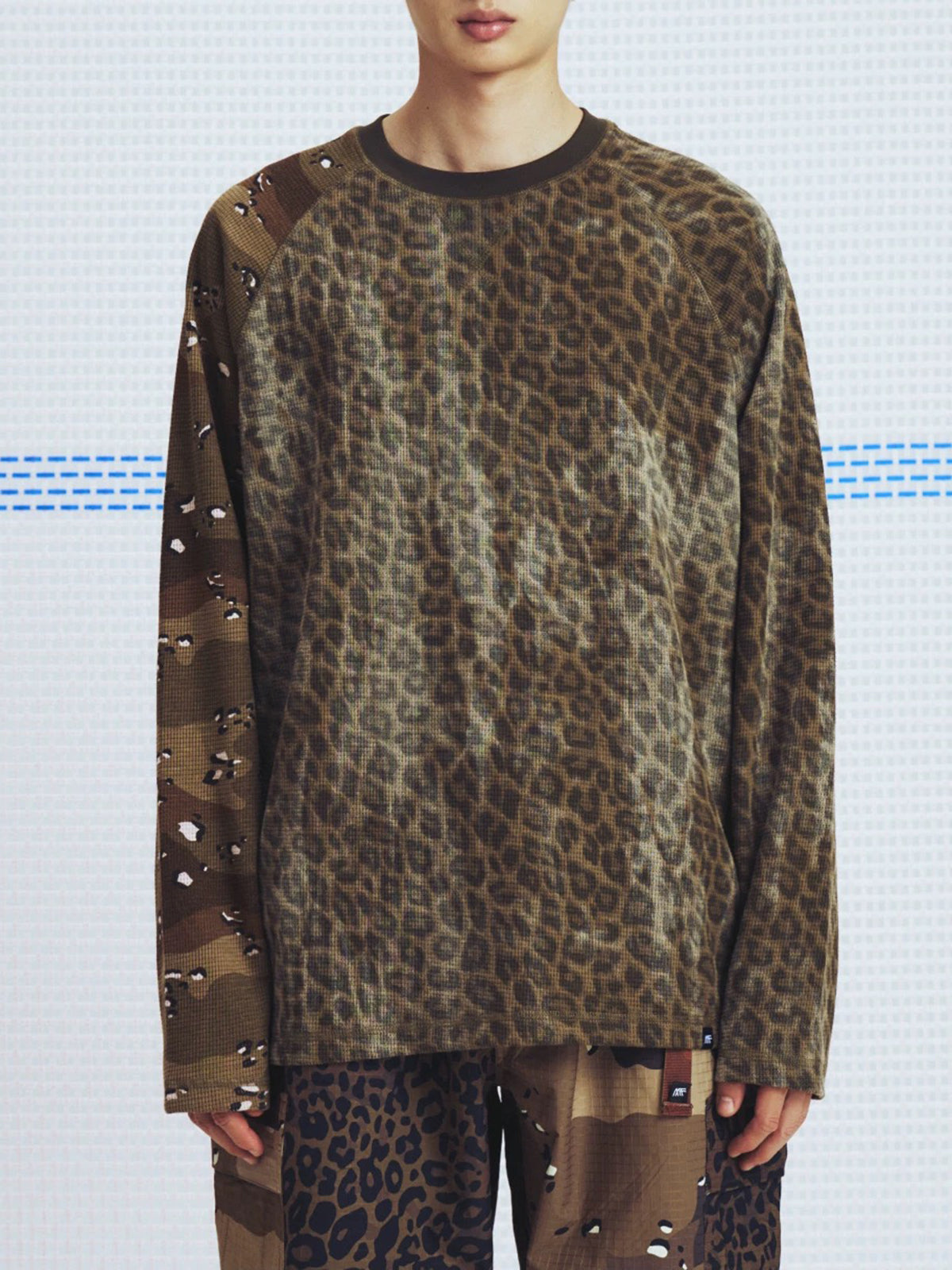 Co-ed Dorm Baggy Leopard Camouflage Pattern Sweatshirt - Brown Camo