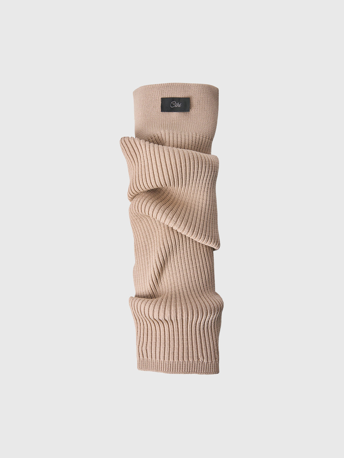 Brick Lane Slouchy Waffle Knit Leg Warmers - Khaki