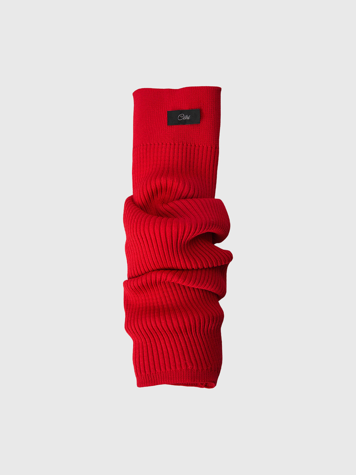 Brick Lane Slouchy Waffle Knit Leg Warmers - Red