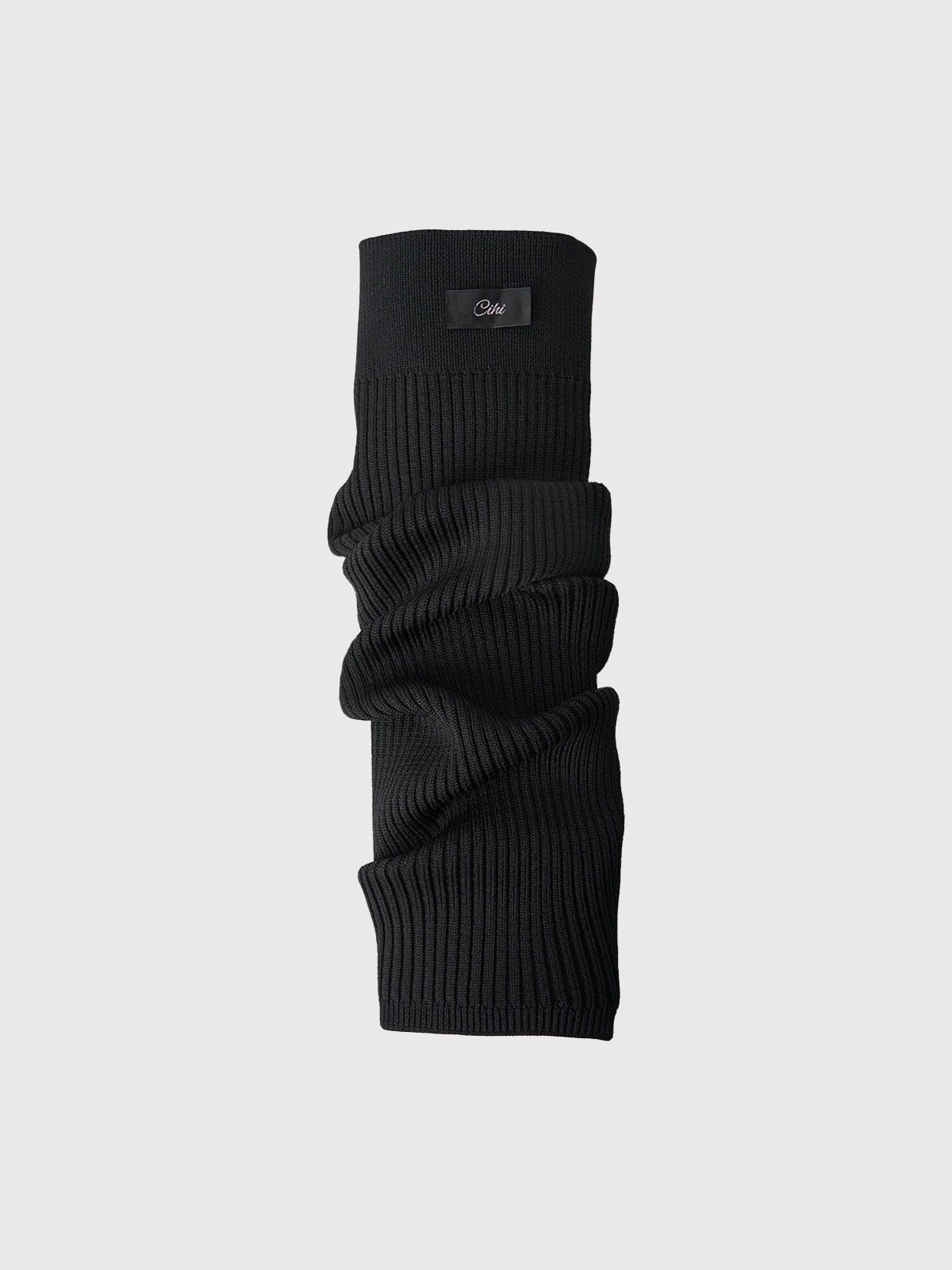 Brick Lane Slouchy Waffle Knit Leg Warmers - Black