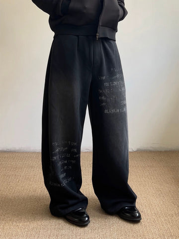 Brick Lane Wide-Leg Washed Distressed Denim Jeans - Dark Grey