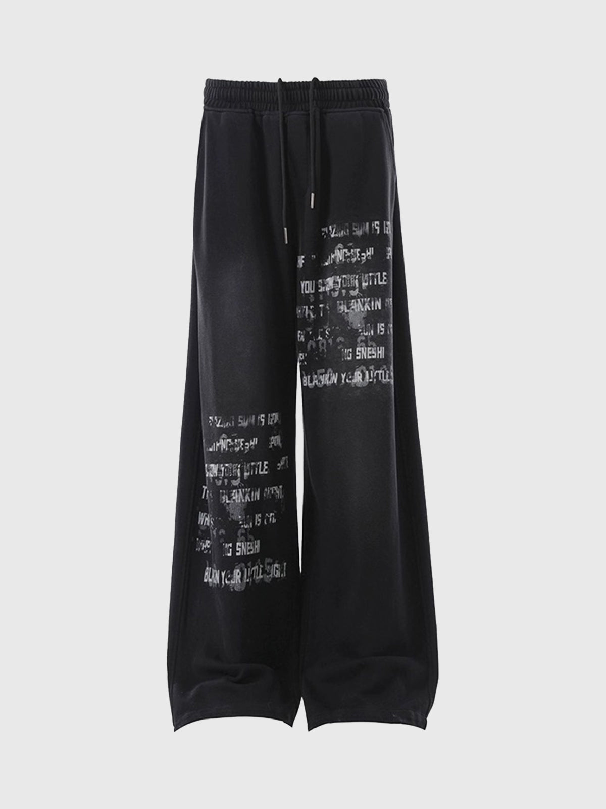Brick Lane Wide-Leg Washed Distressed Denim Jeans - Dark Grey