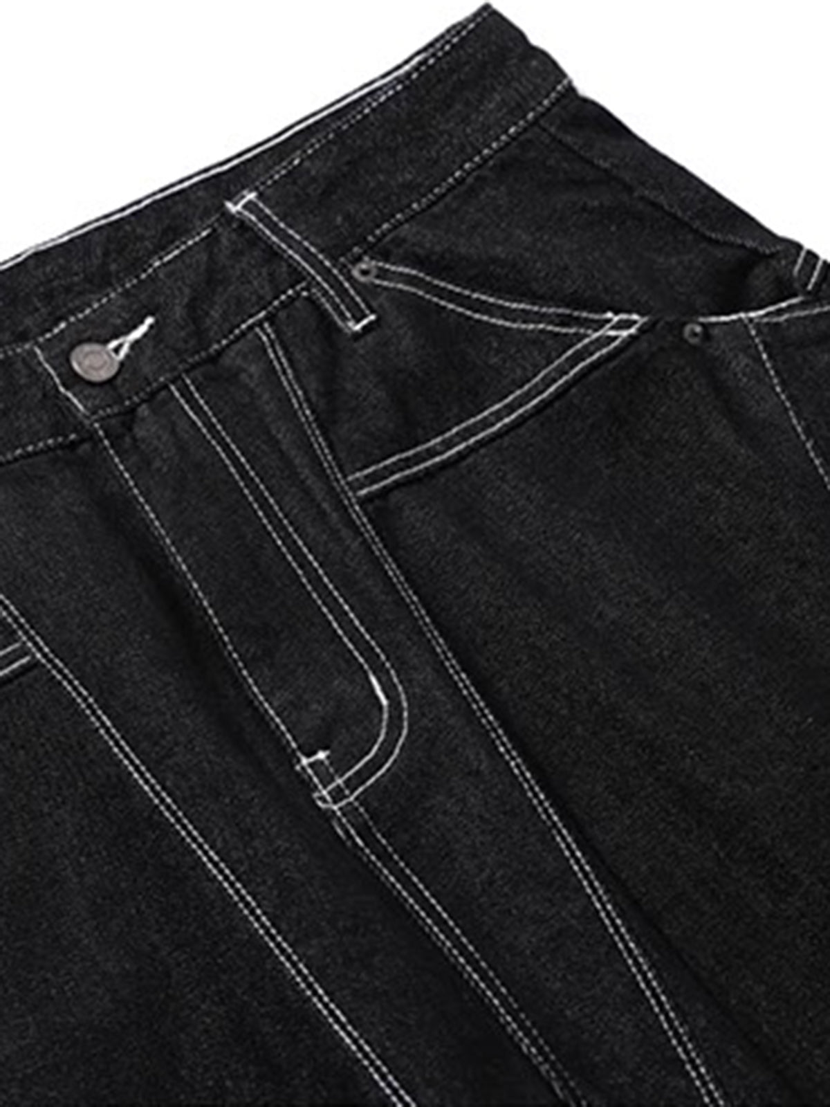 Brick Lane Wide-Leg Multi-Pocket Utility Cargo Shorts - Black